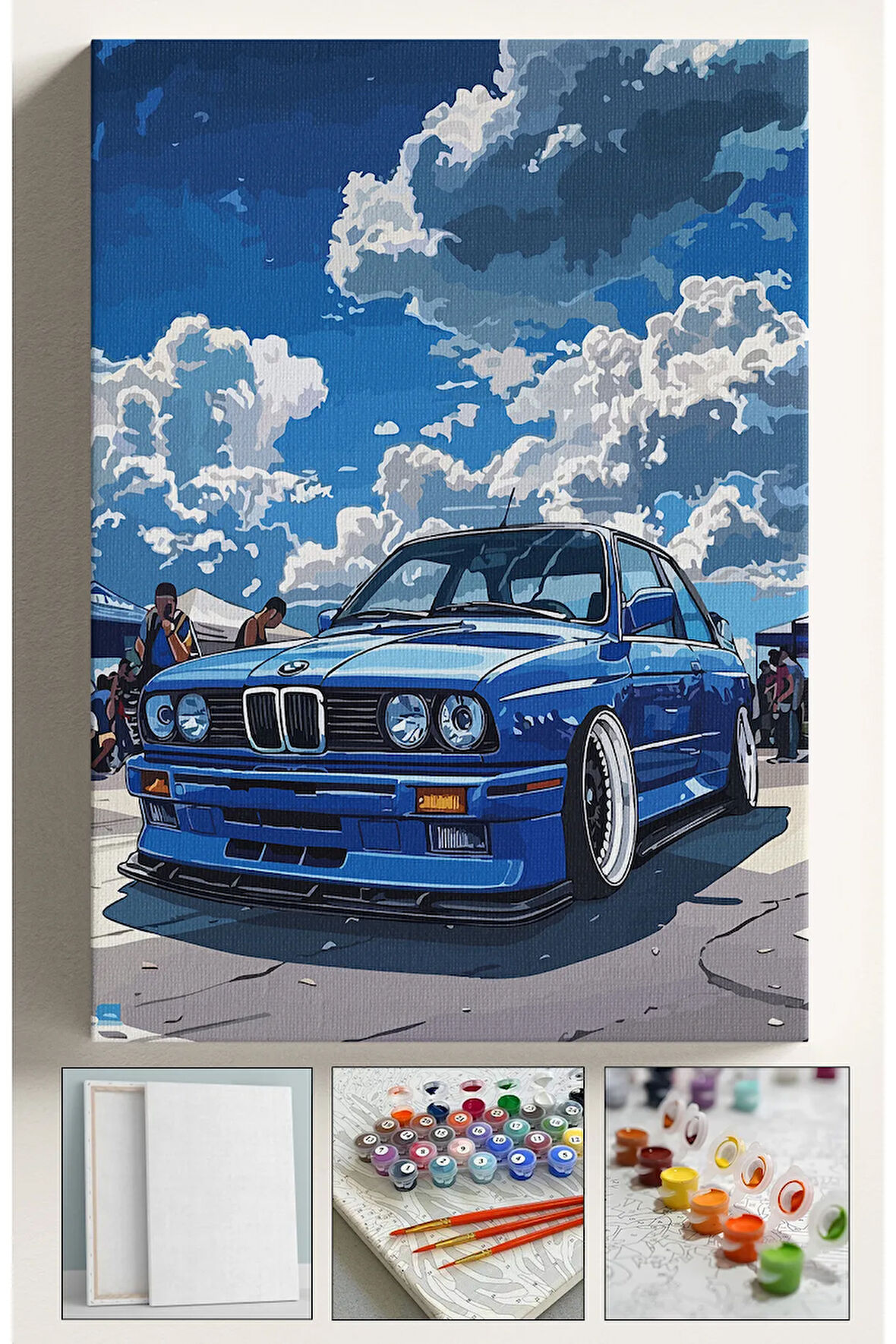 Sayılarla Boyama Tuval Seti Fırça Boya Dahil (çıtalı) 40x50 Cm E30