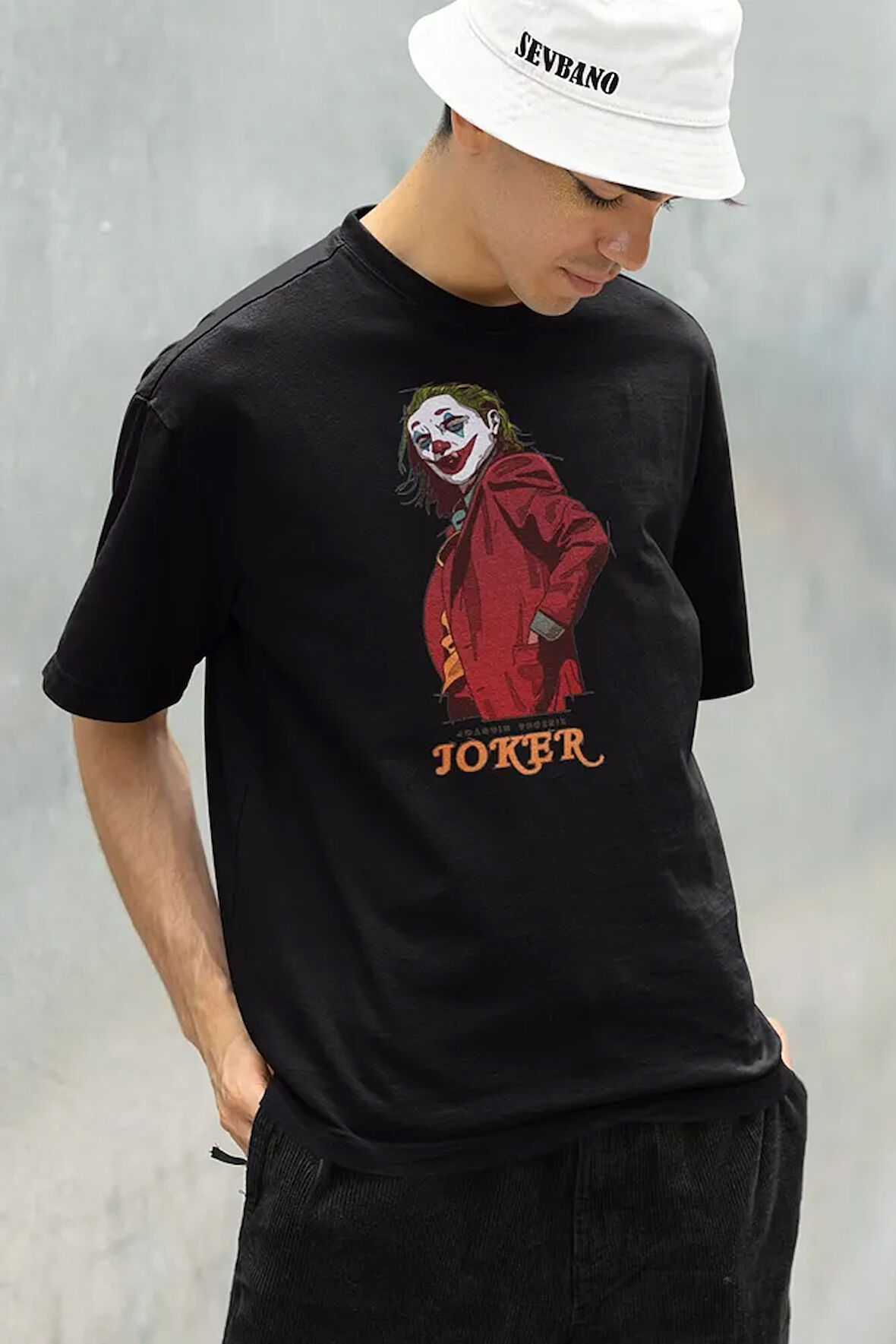 Joaquin Phoenix Joker Baskılı Unisex Oversize Tişört