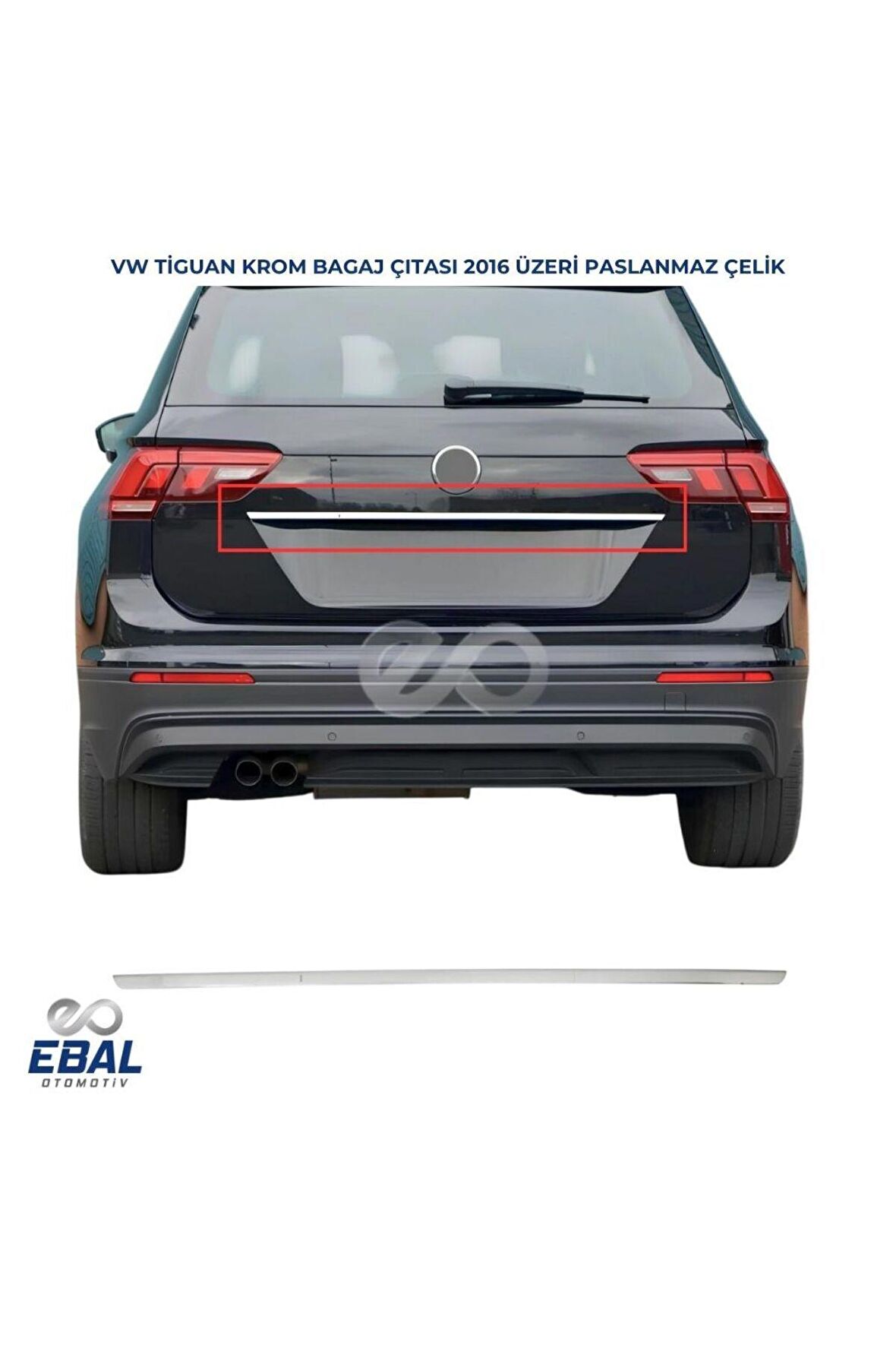 Vw Tiguan krom bagaj çıtası 2016 ve üzeri paslanmaz çelik
