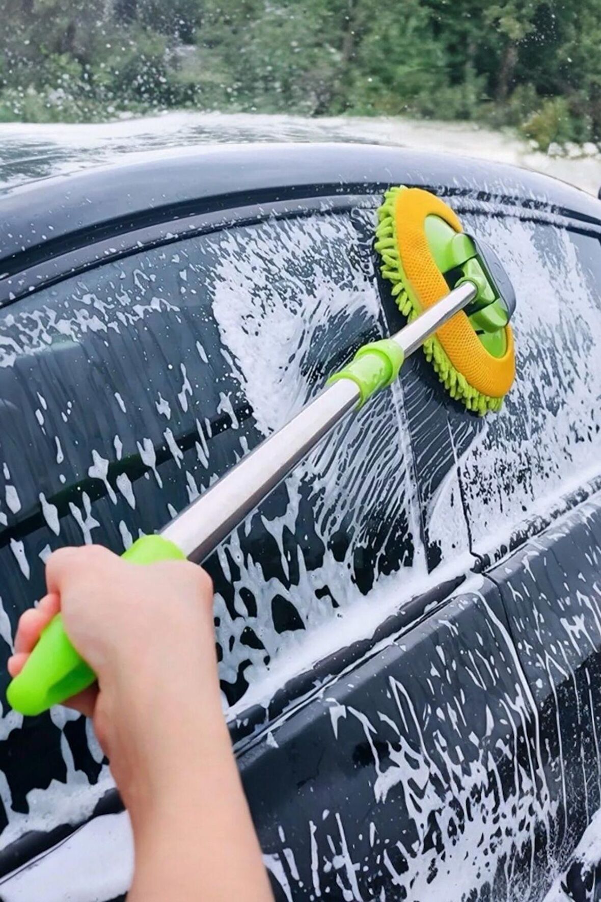 Fine Clean Teleskopik Oto Temizlik Mopu | Makarna Başlıklı, Çizmez Yüzey, Araba Fırçası ( yedeksiz )