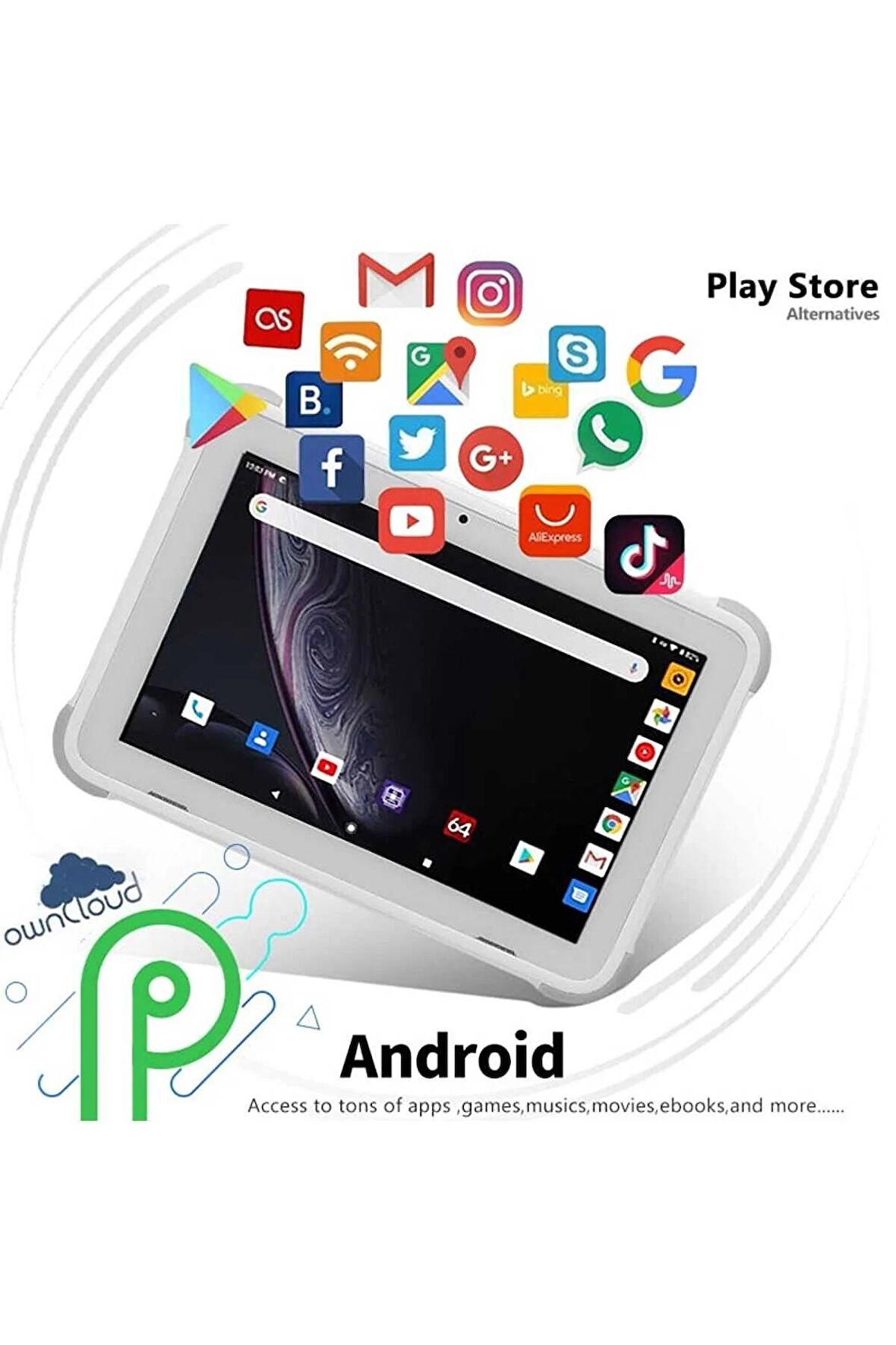 One Blue K8 4GB 16 GB 8'' Tablet Çift Simli 32GB Hafıza Kartı Hediyeli