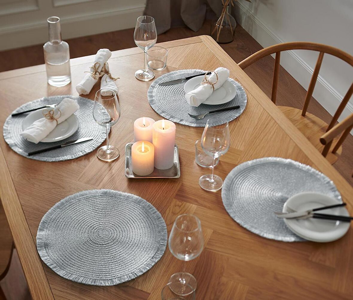 Amerikan Servis, Ger. Dön. Pol. Yuvarlak, Gümüş, 4 Adet