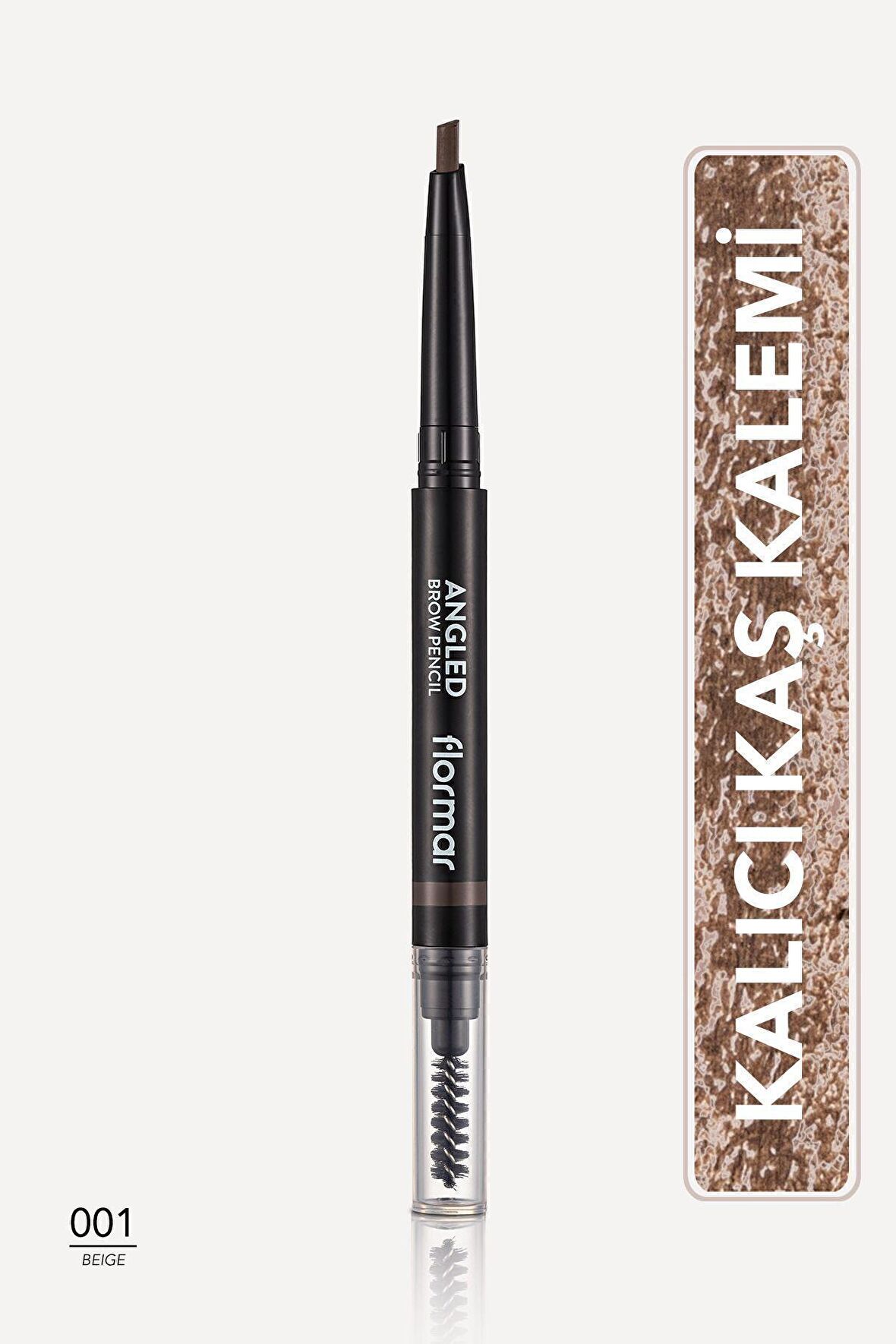 Flormar Açılı Kaş Kalemi Ve Kaş Fırçası (bej) - Angled Brow Pencil - 001 Beige - 8690604572038