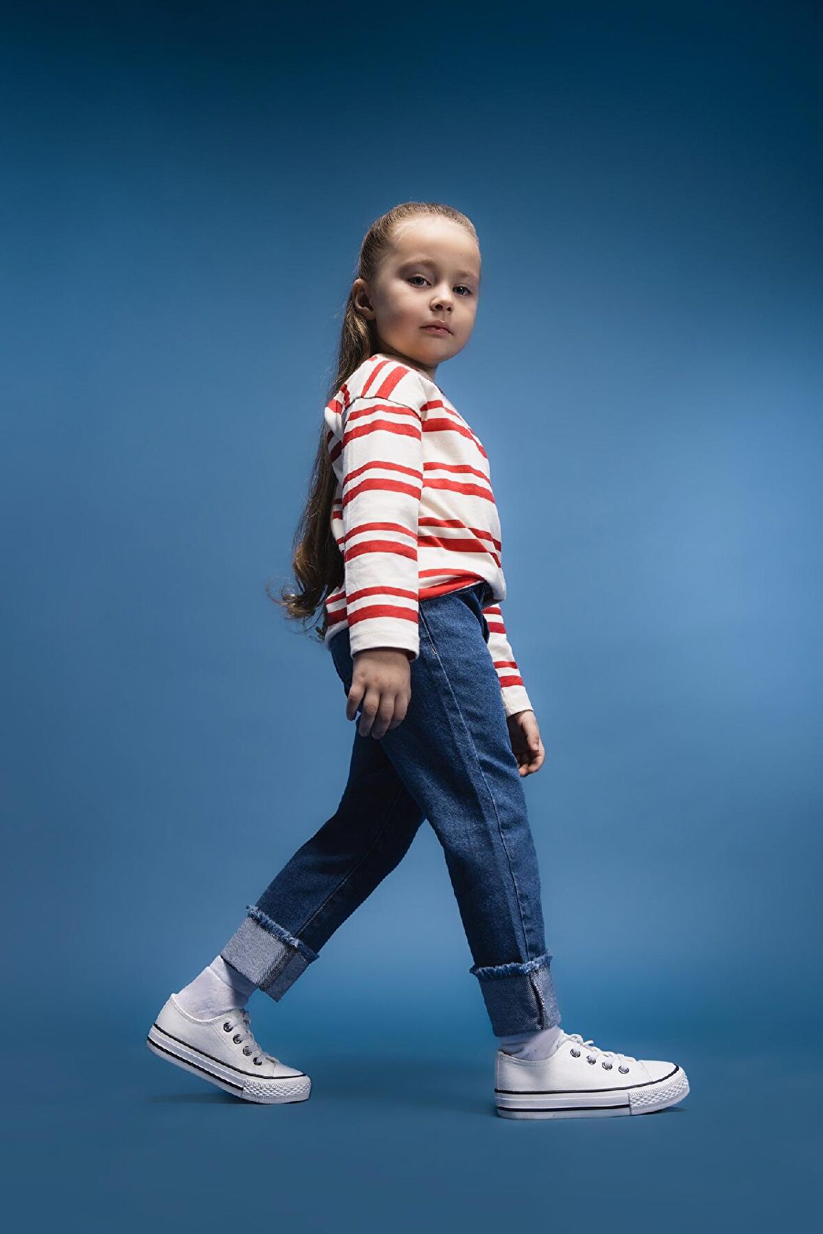 Kız Bebek Paperbag Duble Paça Jean Pantolon