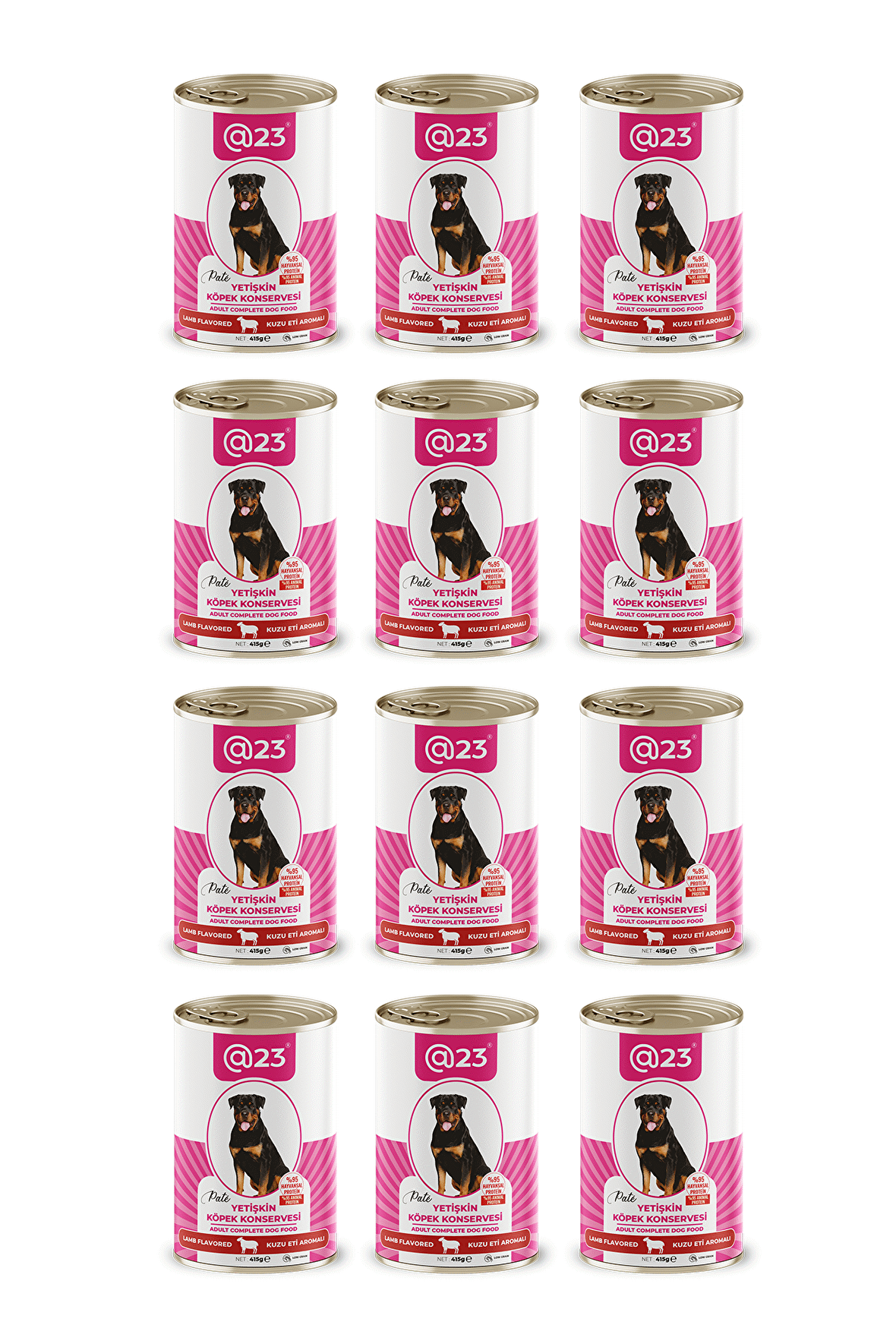 @23 Yetişkin Köpek Konservesi Kuzu Eti  Aromalı 415 g x 12 adet