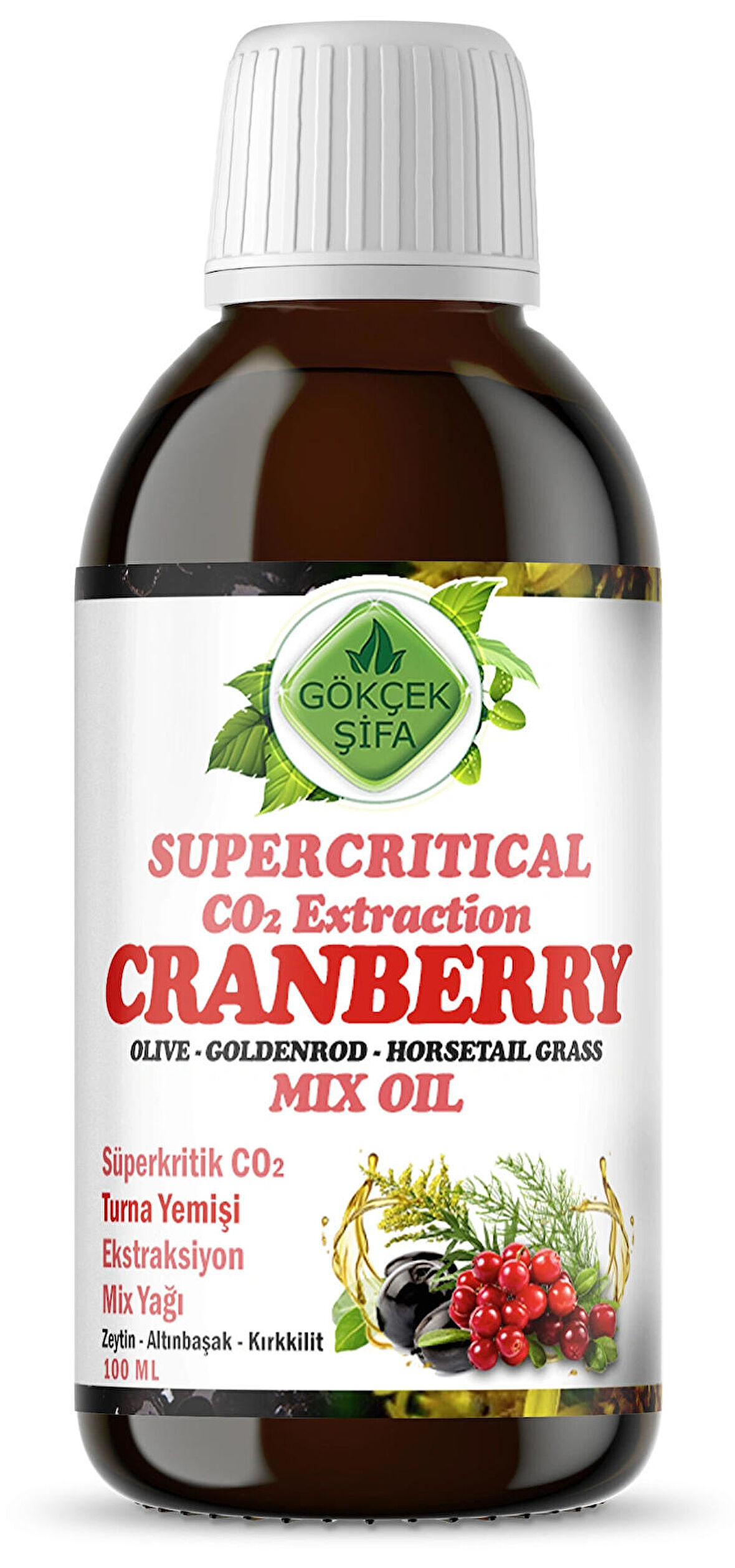 Turna Yemişi Süperkritik Mix Yağı 100 ml (Cranberry Supercritical Mix Oil)
