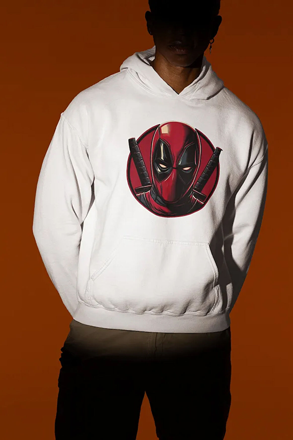 Deadpool Karakter Baskılı Unisex Oversize Hoodie