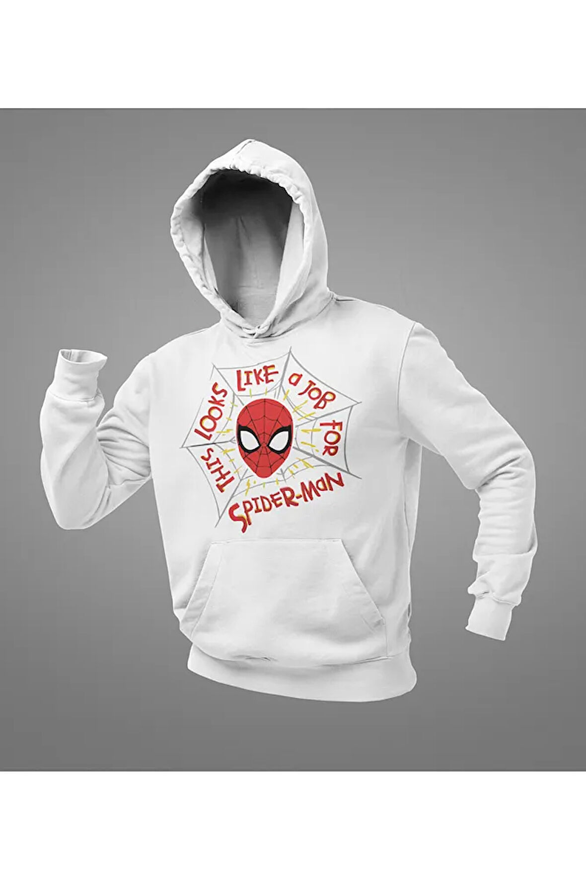 This Looks Like A Job For Spider-Man Yazılı Unisex Hoodie, Oversize Örümcek Adam Sweatshirt