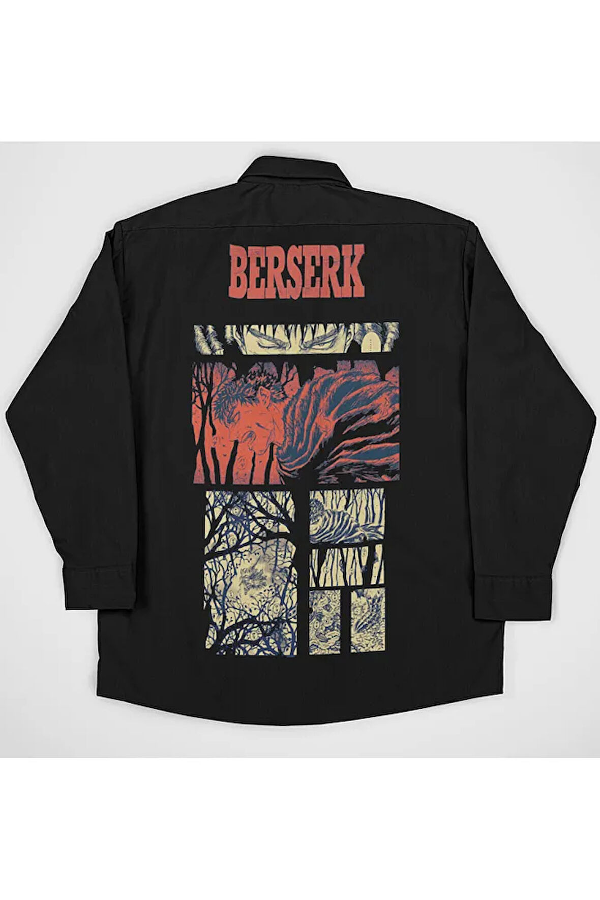 Berserk Baskılı Unisex Anime Cepli Gömlek
