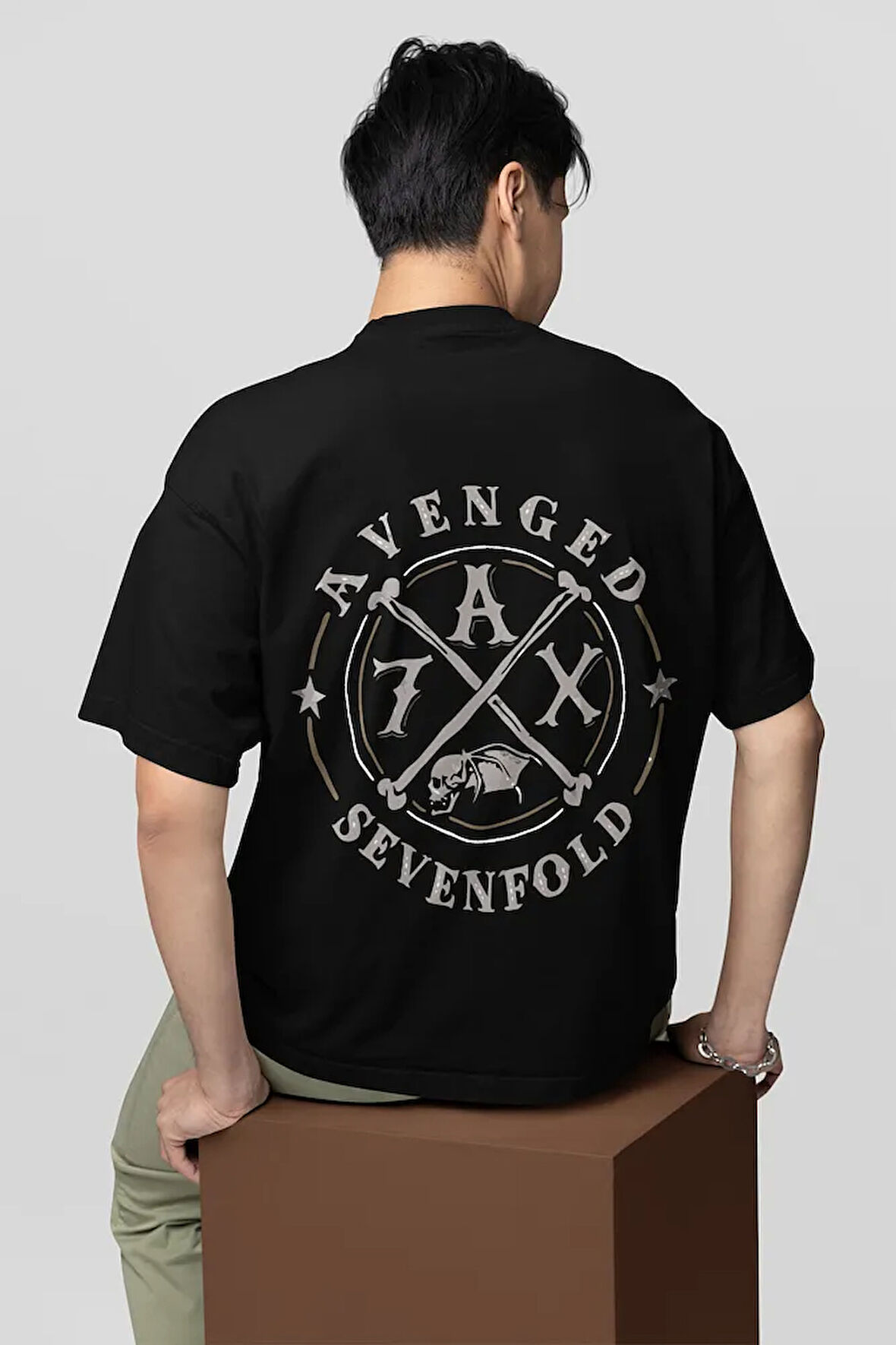 Tasarım Avenged Sevenfold Baskılı Unisex Oversize Rock Metal Tişört