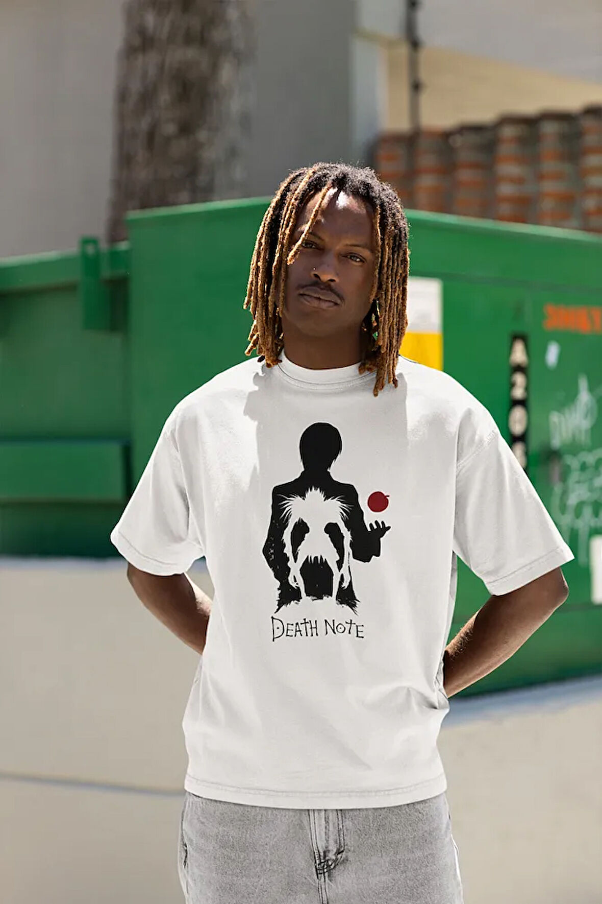 Anime Dizi Death Note Baskılı Unisex Oversize Tişört