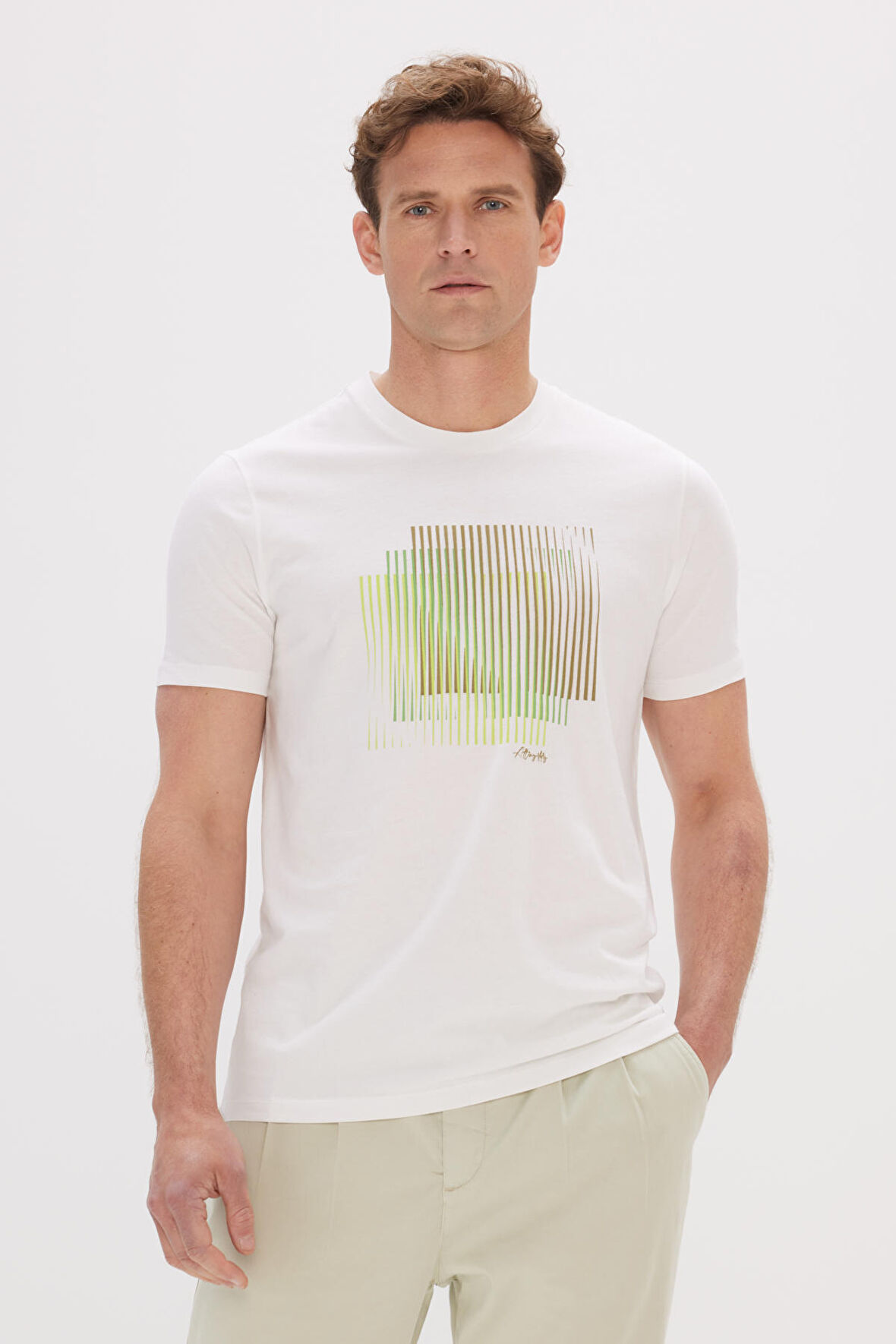 Altınyıldız Classics Beyaz Erkek T-Shirt 4A4824200038