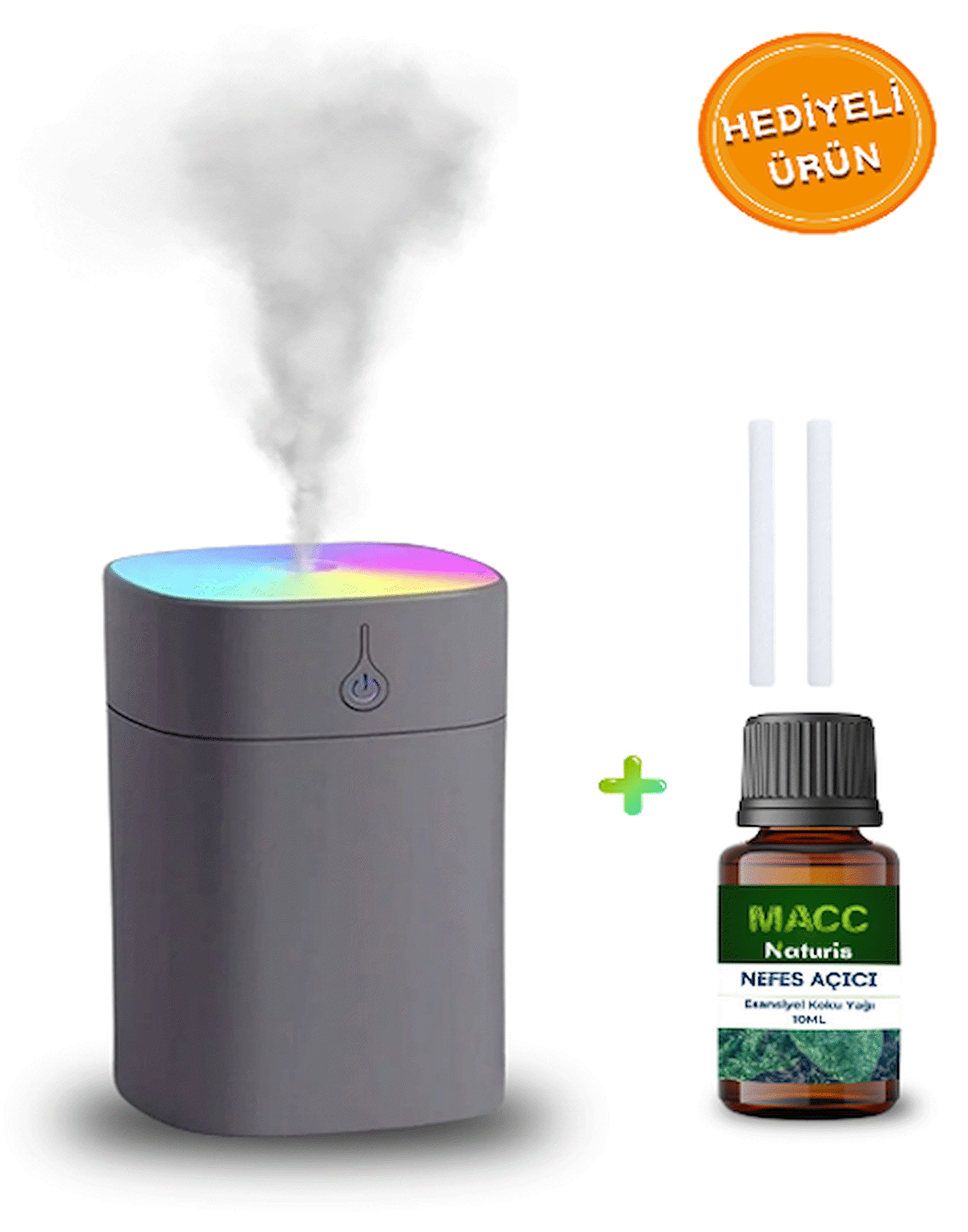 MACC Naturis H2o 400 ml Ultrasonik Hava Oda Araç Buhar Makinesi Difüzörü Esansiyel Hava Nemlendirici