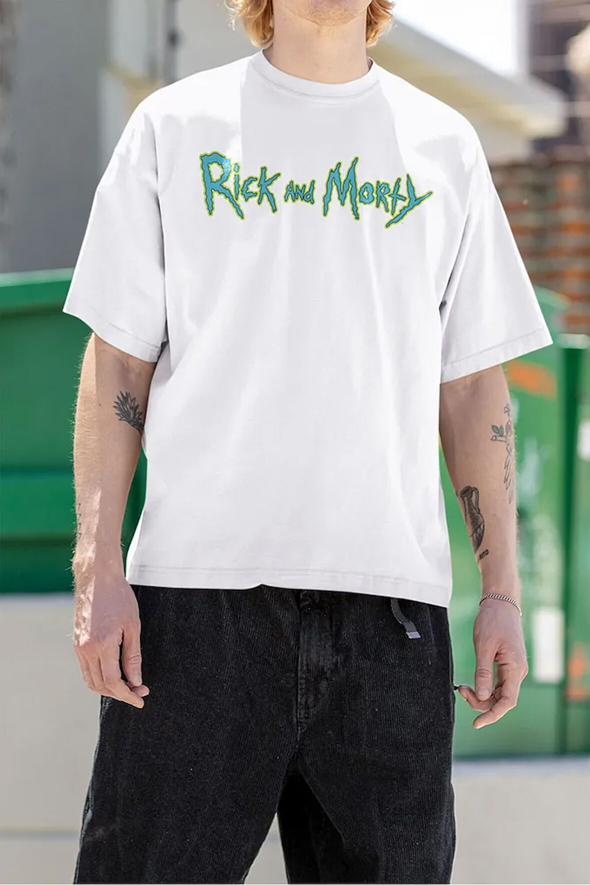 Rick And Morty Çizgi Film Baskılı Unisex Oversize Tişört