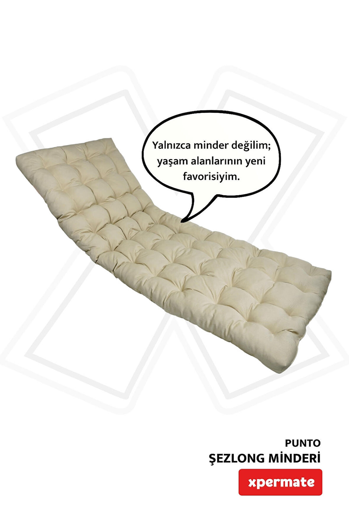 XPERMATE Şezlong Minderi PUNTO 60x180x12 cm Bej