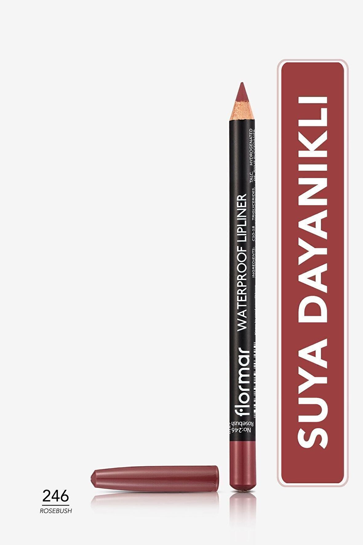Flormar Suya Dayanıklı Dudak Kalemi (PEMBE) - Waterproof Lipliner - 246 Rosebush- 8690604589951