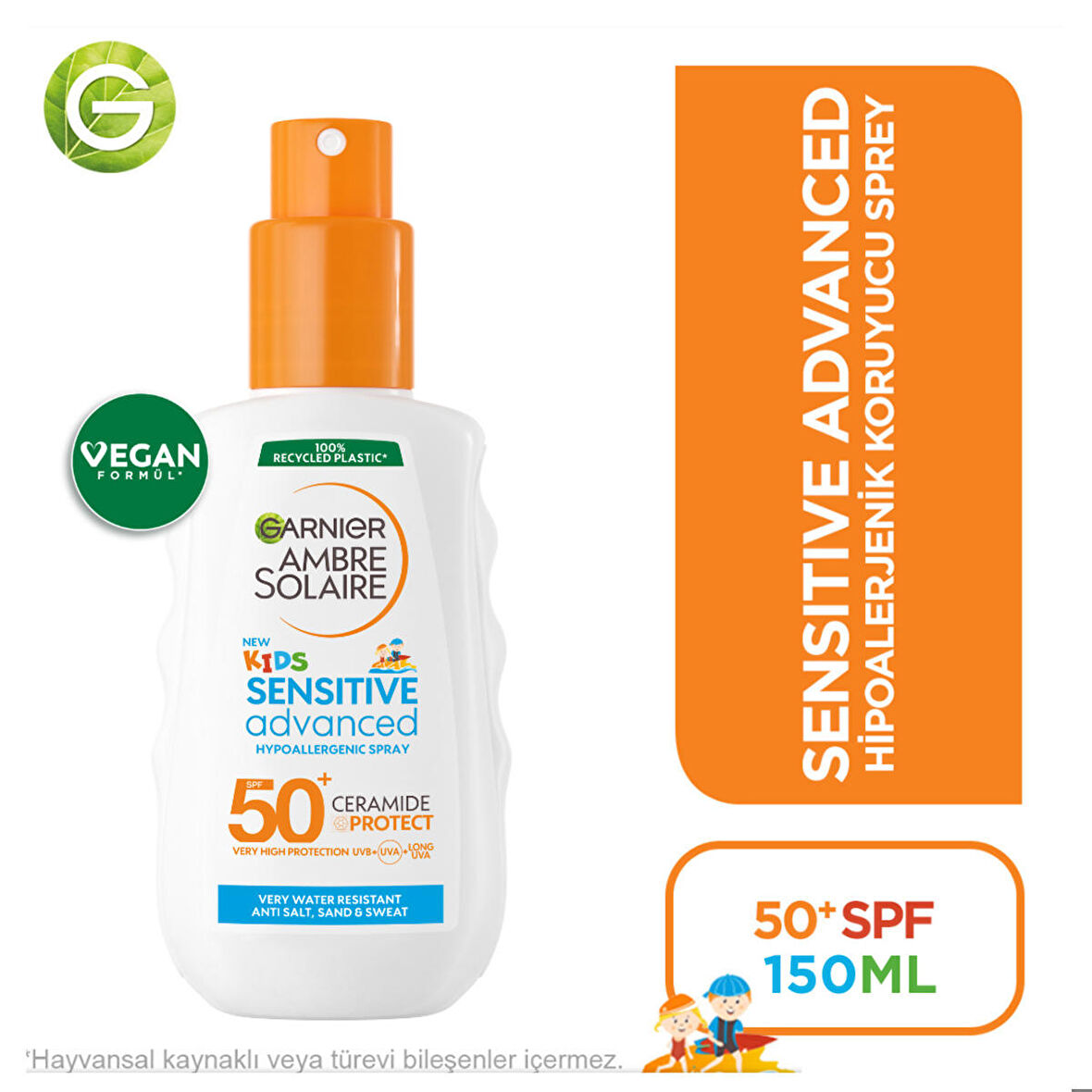 Garnier Ambre Solaire Sensitive Advanced Çocuk Hipoalerjenik Güneş Koruyucu Sprey Spf50+ 150Ml