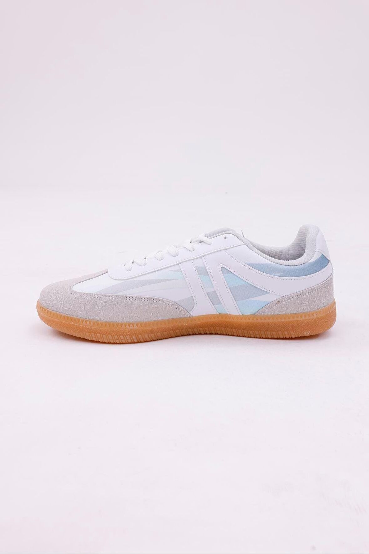 Dijital Baskı Unisex Beyaz-Mavi Sneaker Ayakkabı