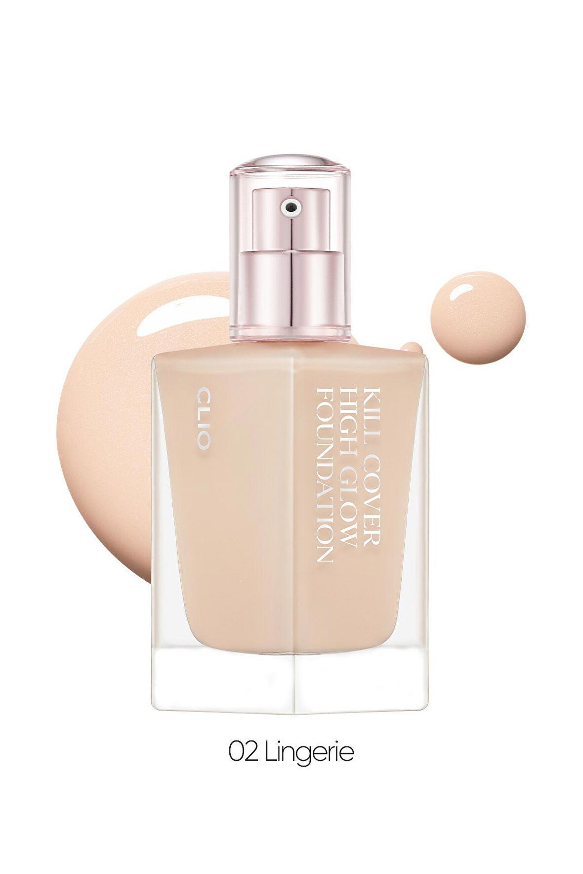 Kalıcı Kapatıcılık ve Yoğun Işıltı Sunan Fondöten Clio Kill Cover High-Glow Foundation (2 Lingerie)