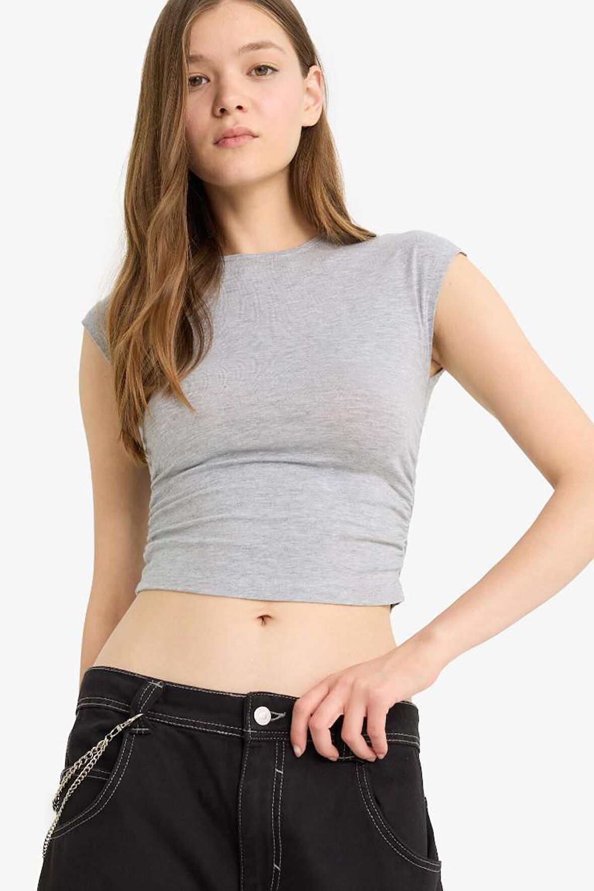 Coool Fitted Bisiklet Yaka Basic Düz Modal Kısa Kollu Tişört