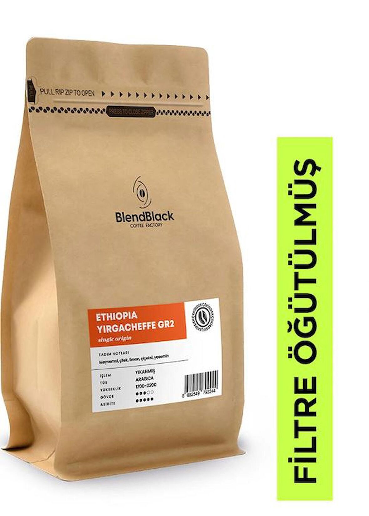 Etihopia Yirgacheffe Gr2 Filtre Kahve 250Gr Öğütülmüş