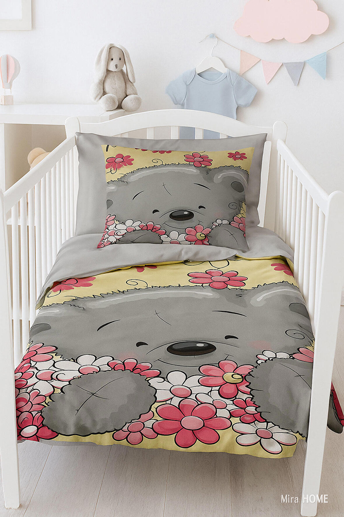 Yenidoğan Kız Bebek Nevresim Takımı %100 Pamuklu