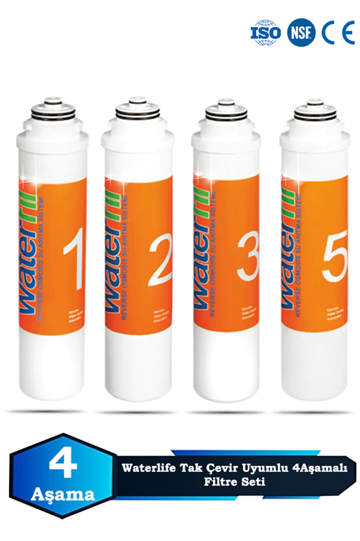Waterlife Su Arıtma Cihazı Uyumlu 4 Aşama Tatlandırıcılı Filtre Bakım Seti