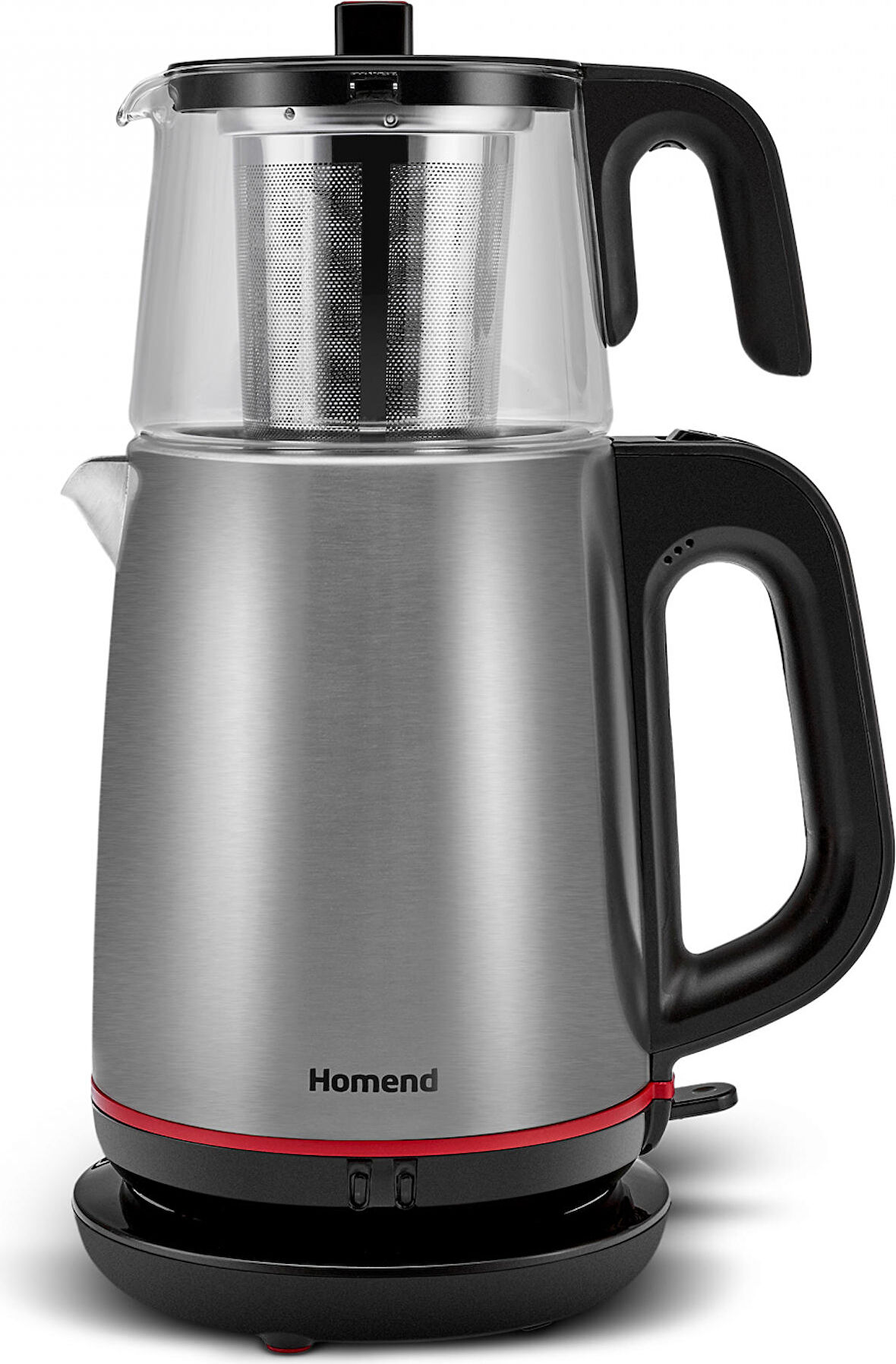 Homend Royaltea 1750H Cam Demlikli Inox Siyah Çay Makinesi