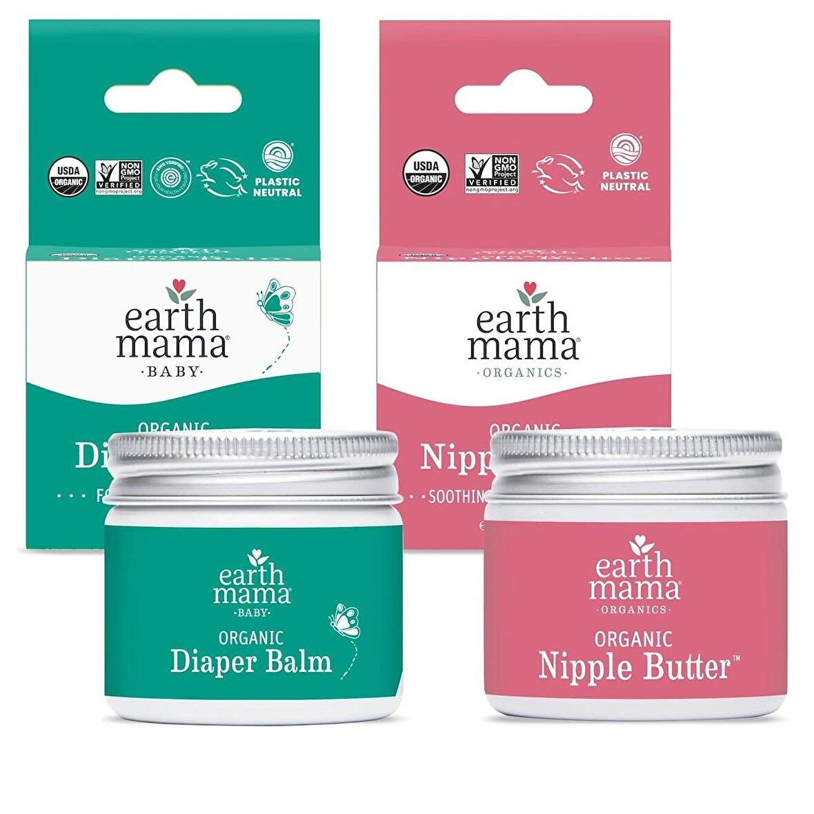 Earth Mama Organic Nipple Butter- Göğüs Ucu- organic Diaper Balm-Pişik Kremi Seti