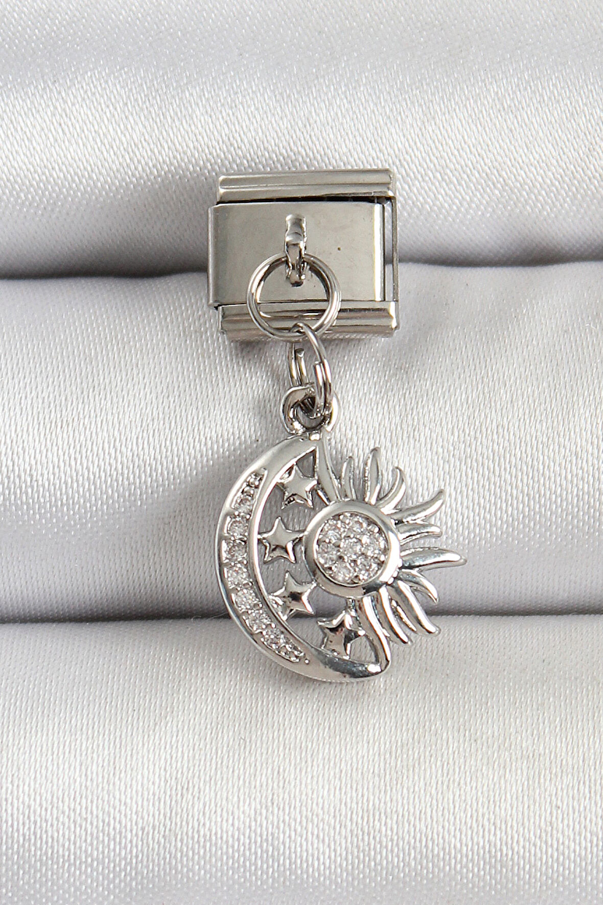 316L Çelik Gümüş Renk Ay Ve Güneş Model Nomination Charm