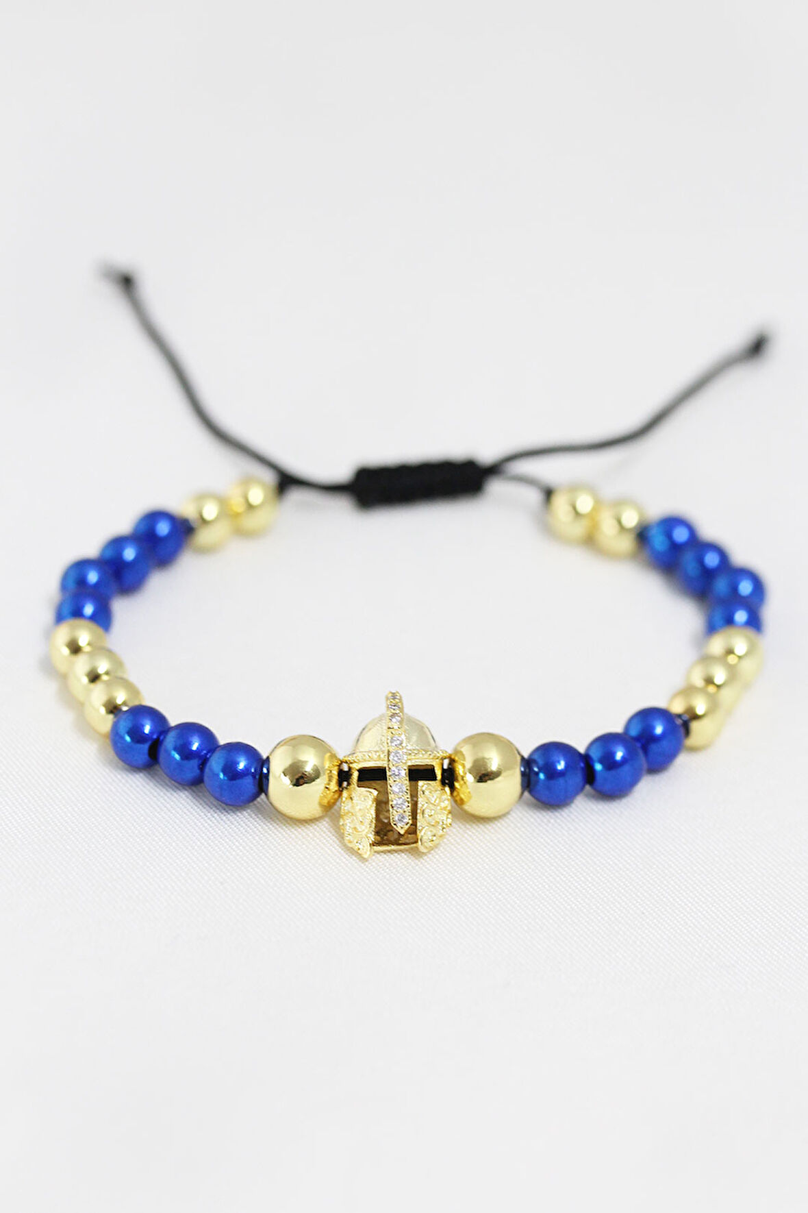 Sarı Lacivert Renkli Çelik Zirkon Objeli Asansörlü Bileklik