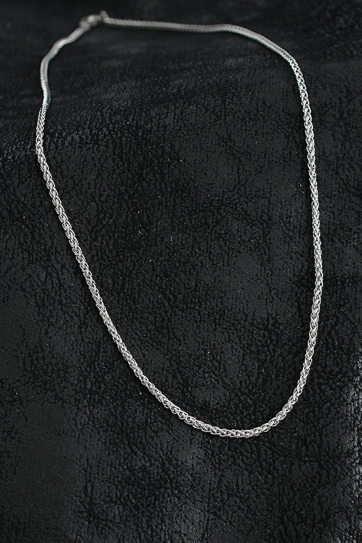 316L Çelik Örgü Zincir Model Gümüş Renk Erkek Kolye