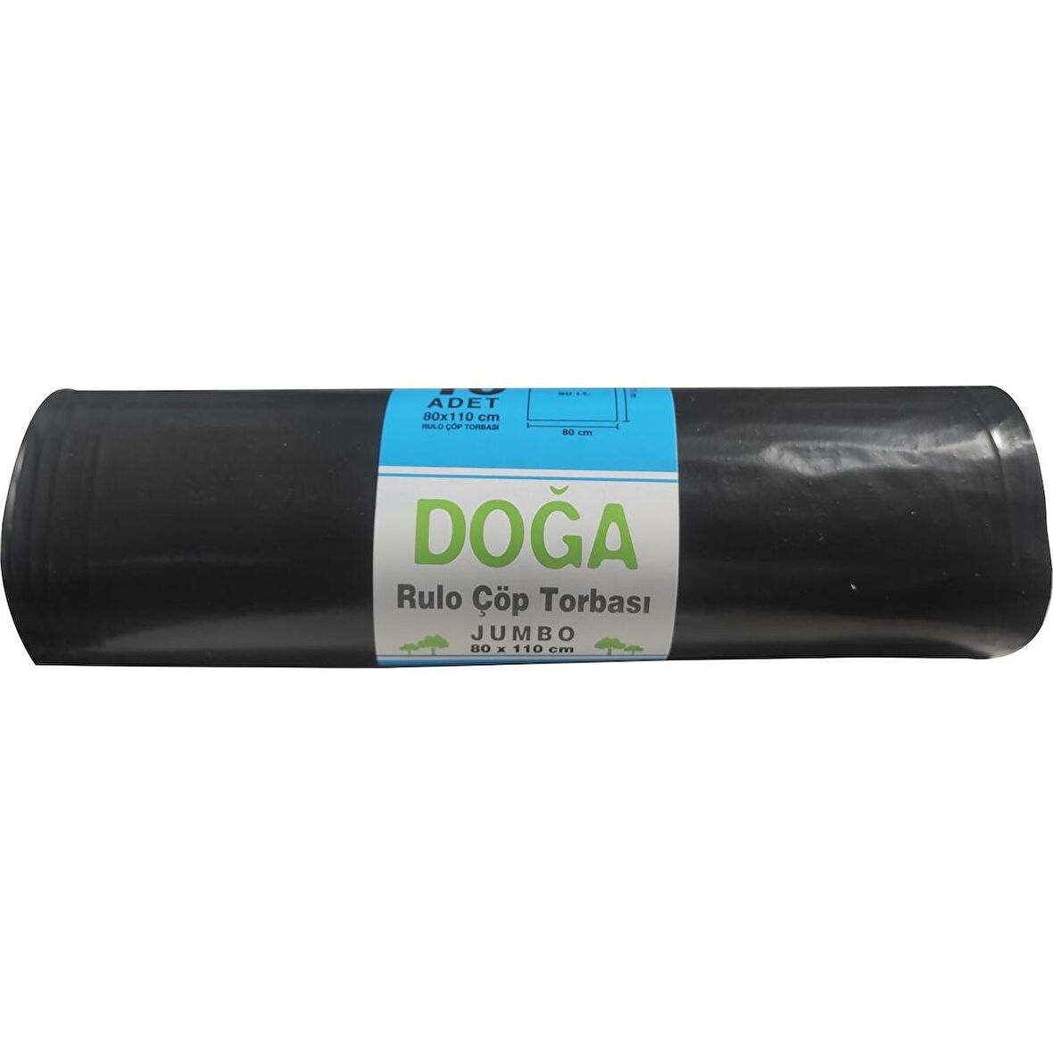 Ecoplast Jumbo Boy Siyah Çöp Torbası Poşeti - 300 Gr. - 90 Litre - 80 x 110 Cm / 10 Adetlik Rulo