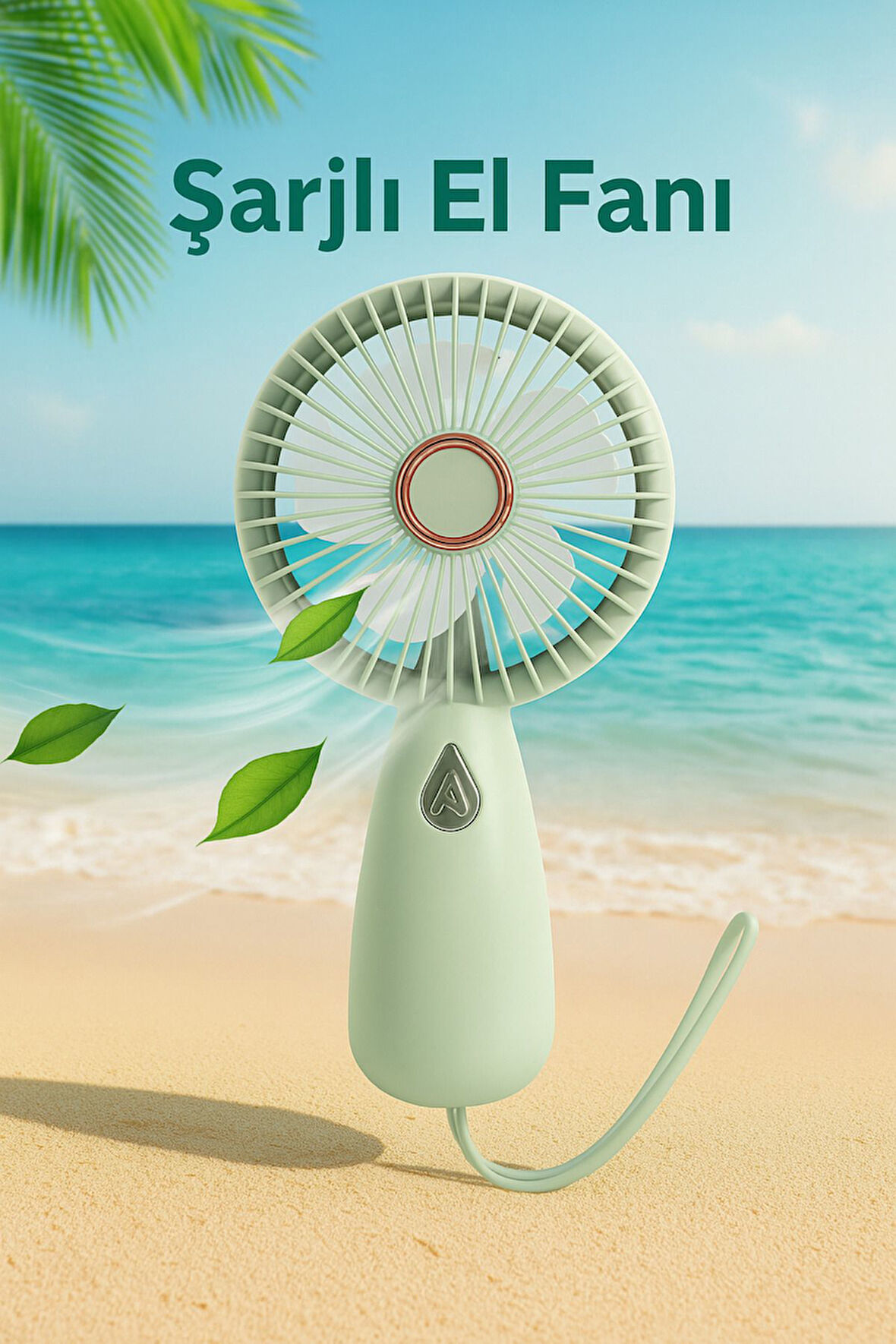 Şarjlı Sessiz Güçlü El Fanı Mini Taşınabilir USB Vantilatör 5 Pervaneli Fan
