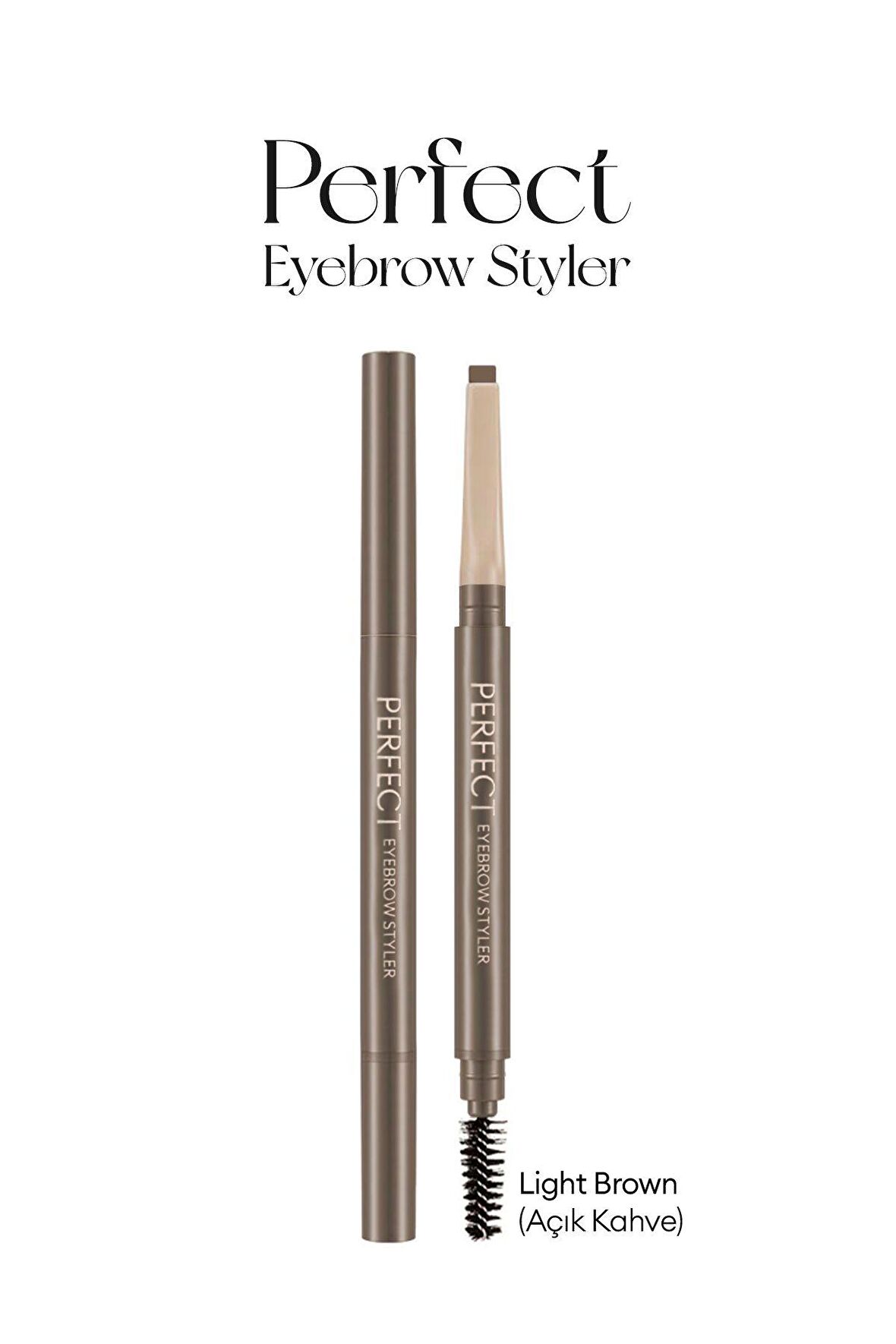Uzun Süre Kalıcı Asansörlü Kaş Kalemi  Perfect Eyebrow Styler (Light Brown)