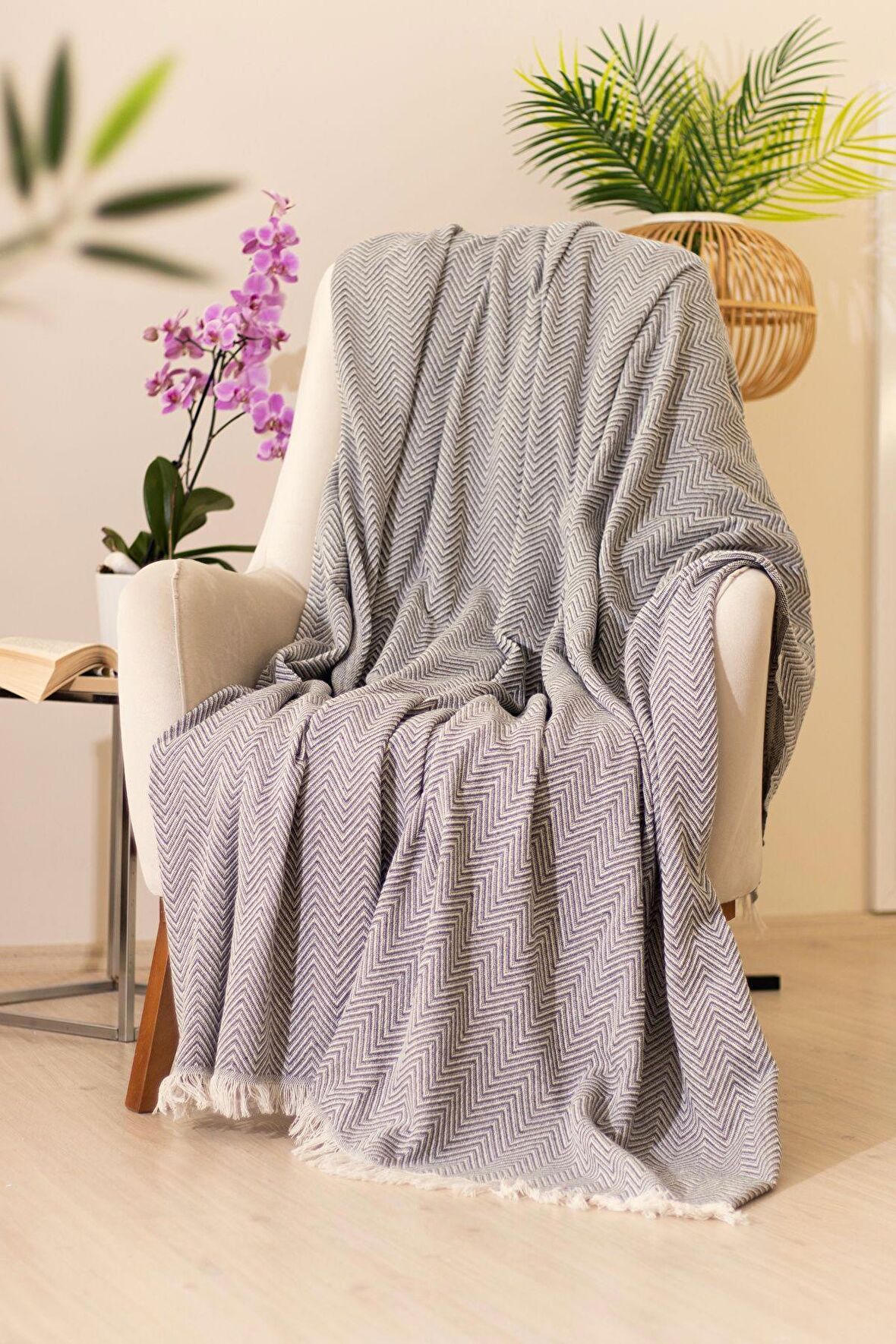 Tabu Home Dokuma Cozy Comfort Koyu Gri Tv Battaniyesi