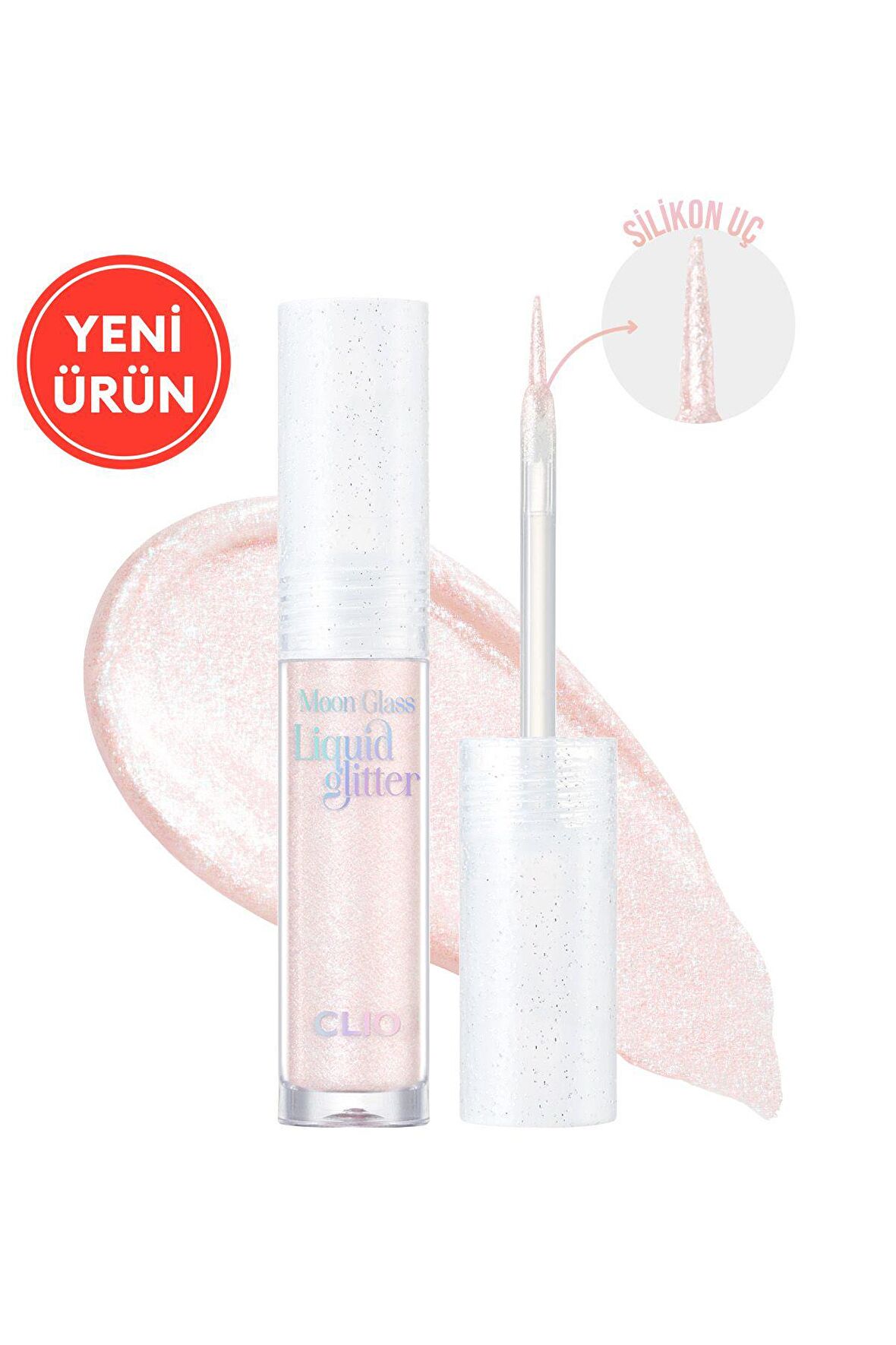Işıltılı ve Şeffaf Likit Glitter CLIO Moon Glass Liquid Glitter Sweet Cloud (04 Pink Spread)