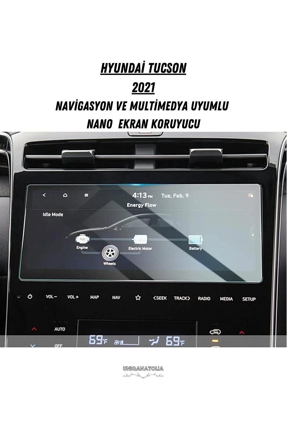 Hyundai Tucson 2021 10.25 İnç Navigasyon ve Multimedya Uyumlu Nano Ekran Koruyucu