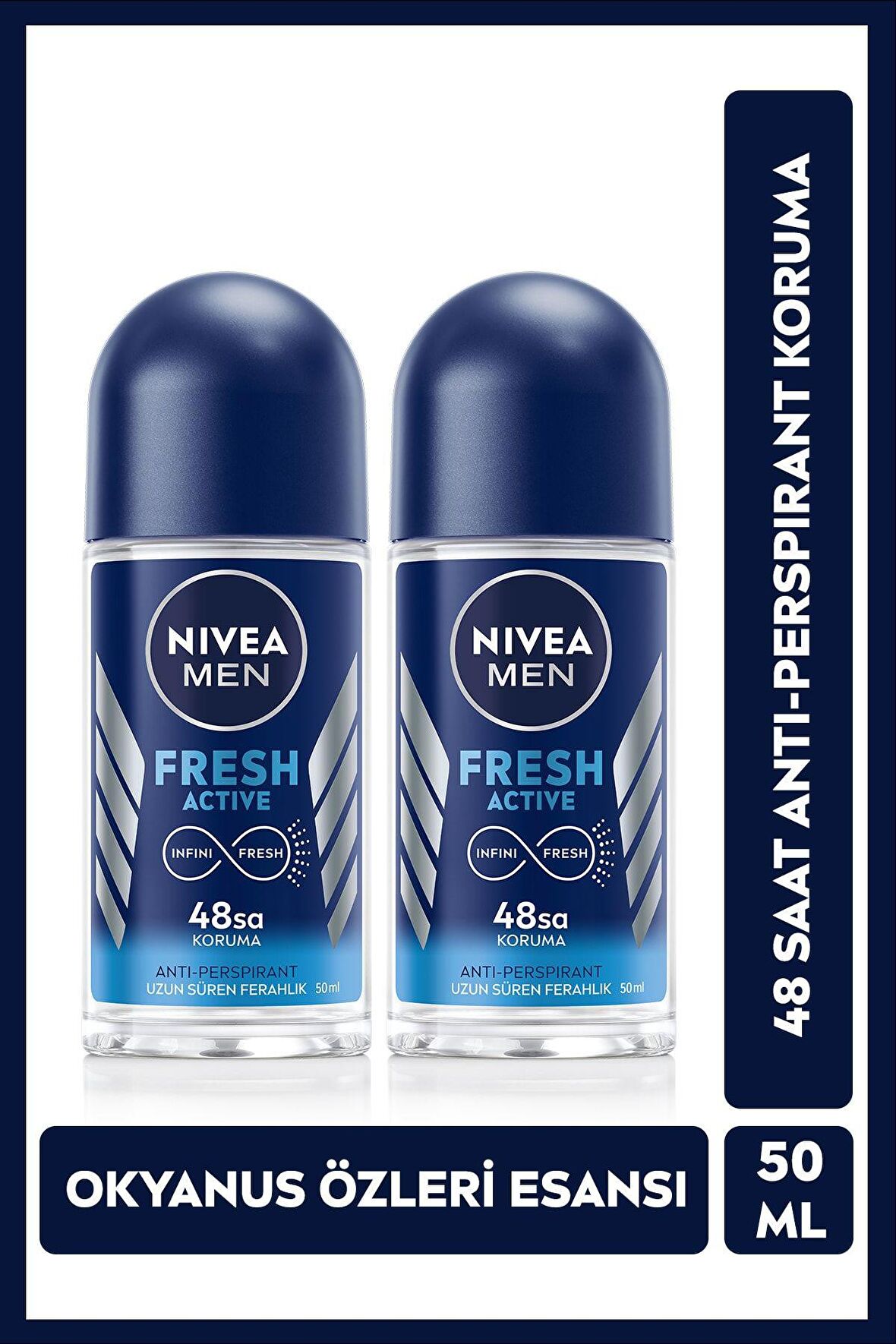 Nivea Fresh Roll On Deodorant 50ml Erkek 2'li Avantaj Paketi