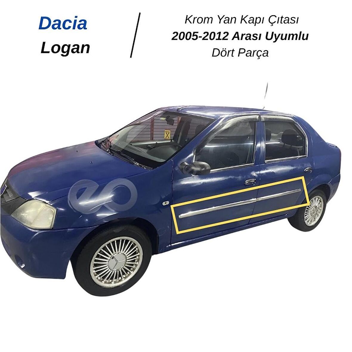 Dacia Logan Krom Yan Kapı Çıtası 4 Kapı 2005-2012 P. Çelik