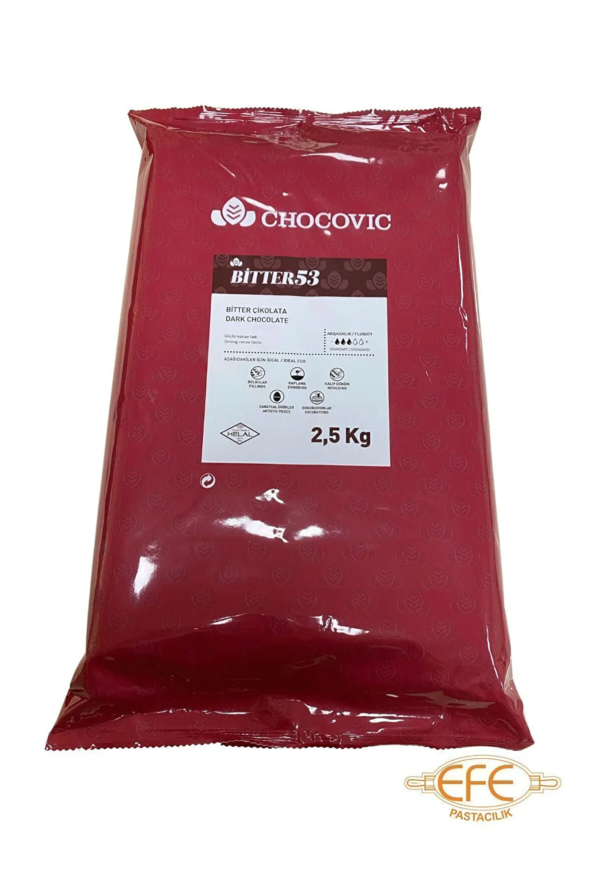 Chocovic Bitter Kuvertür Çikolata 2,5 Kg