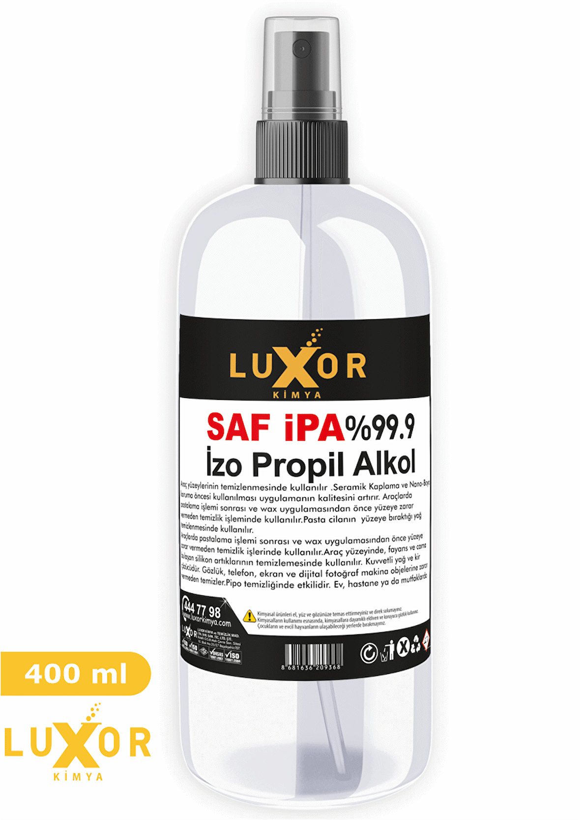 Luxor Kimya Saf İpa %99.9 İzopropil Alkol 400 Ml