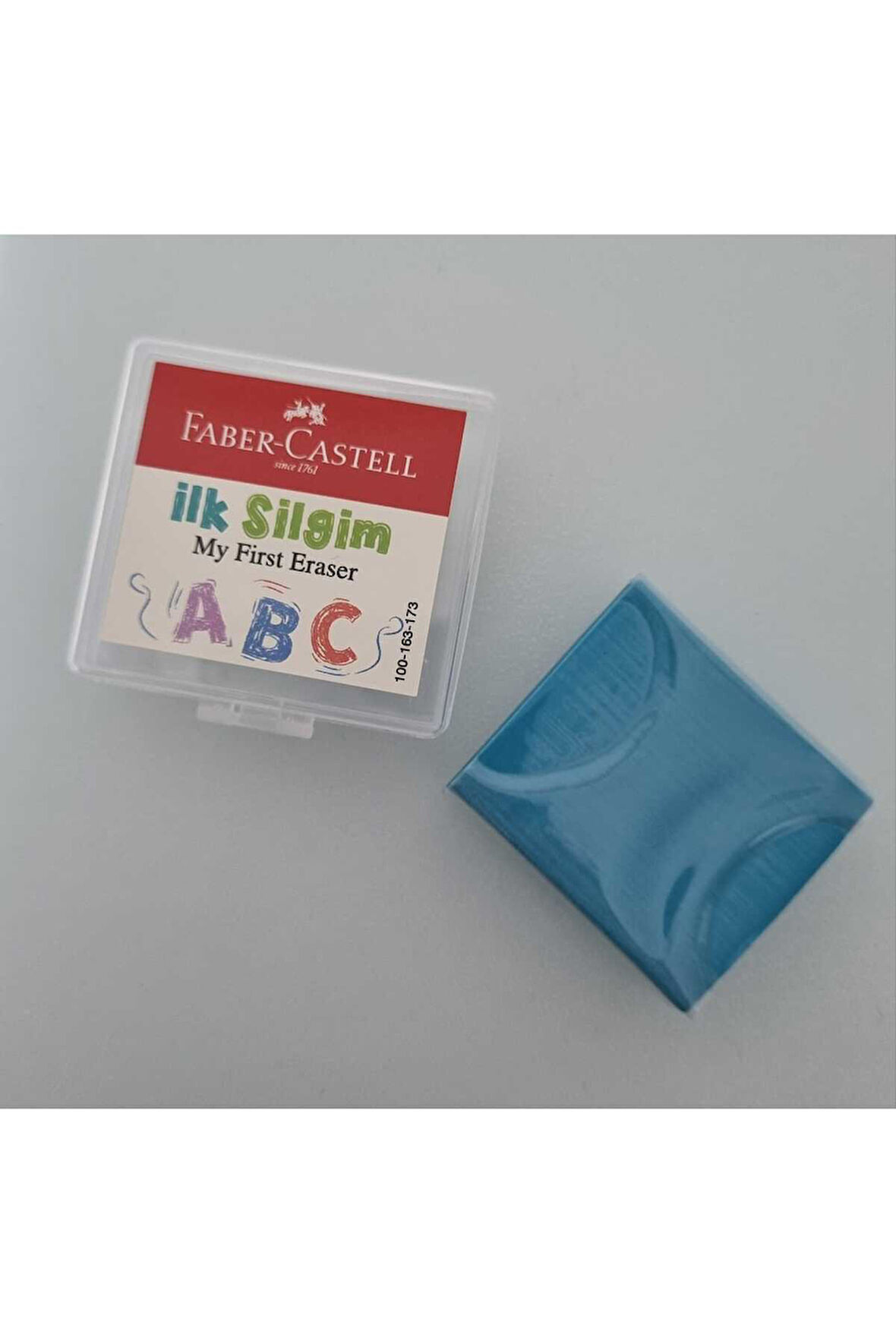 Faber-Castell Ilk Silgim Plastik Kutulu Renkli Hamur Silgi Mavi (3 Adet)