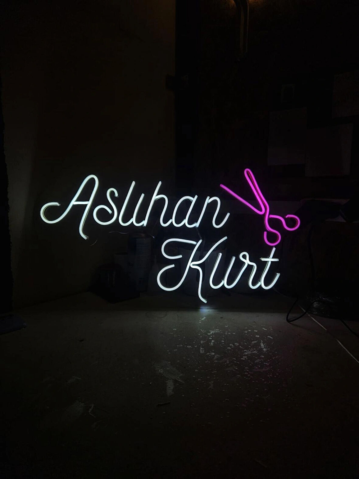 En Güzel Günde Kişiye Özel Tasarım Işıklı Neon Led Duvar Dekarasyon 60*40 cm