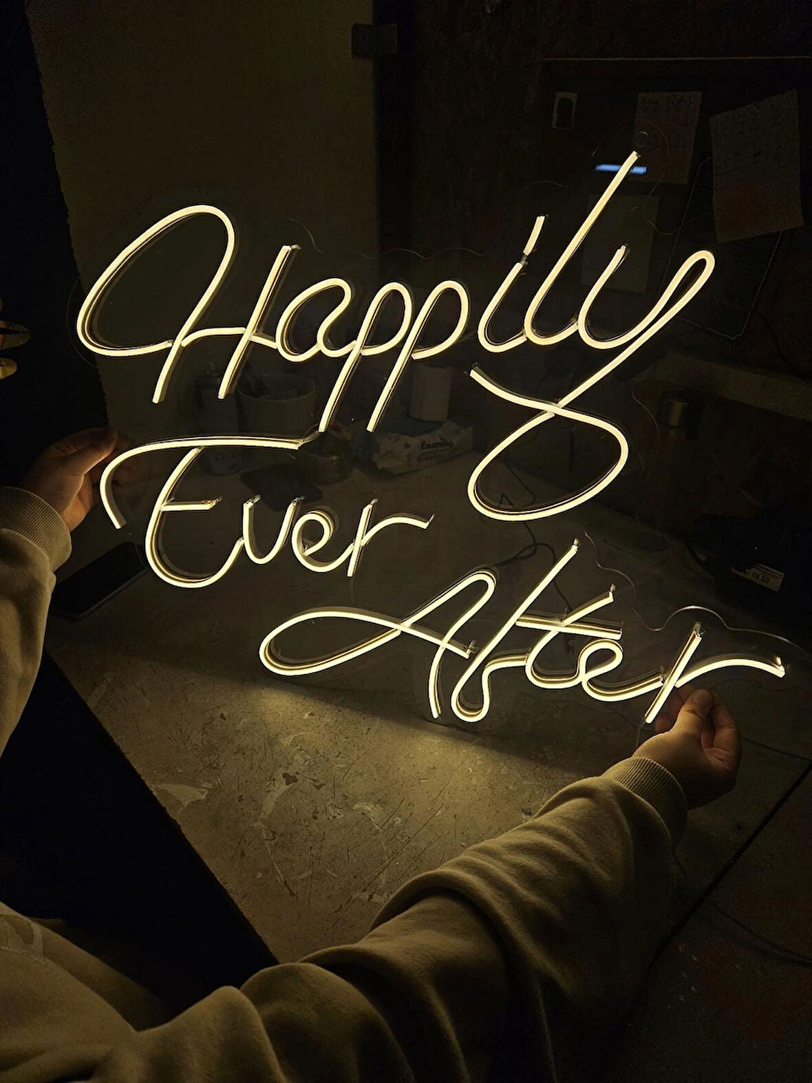 En Güzel Günde Happily Ever After Işıklı Neon Led Duvar Dekarasyon 40*55 Cm