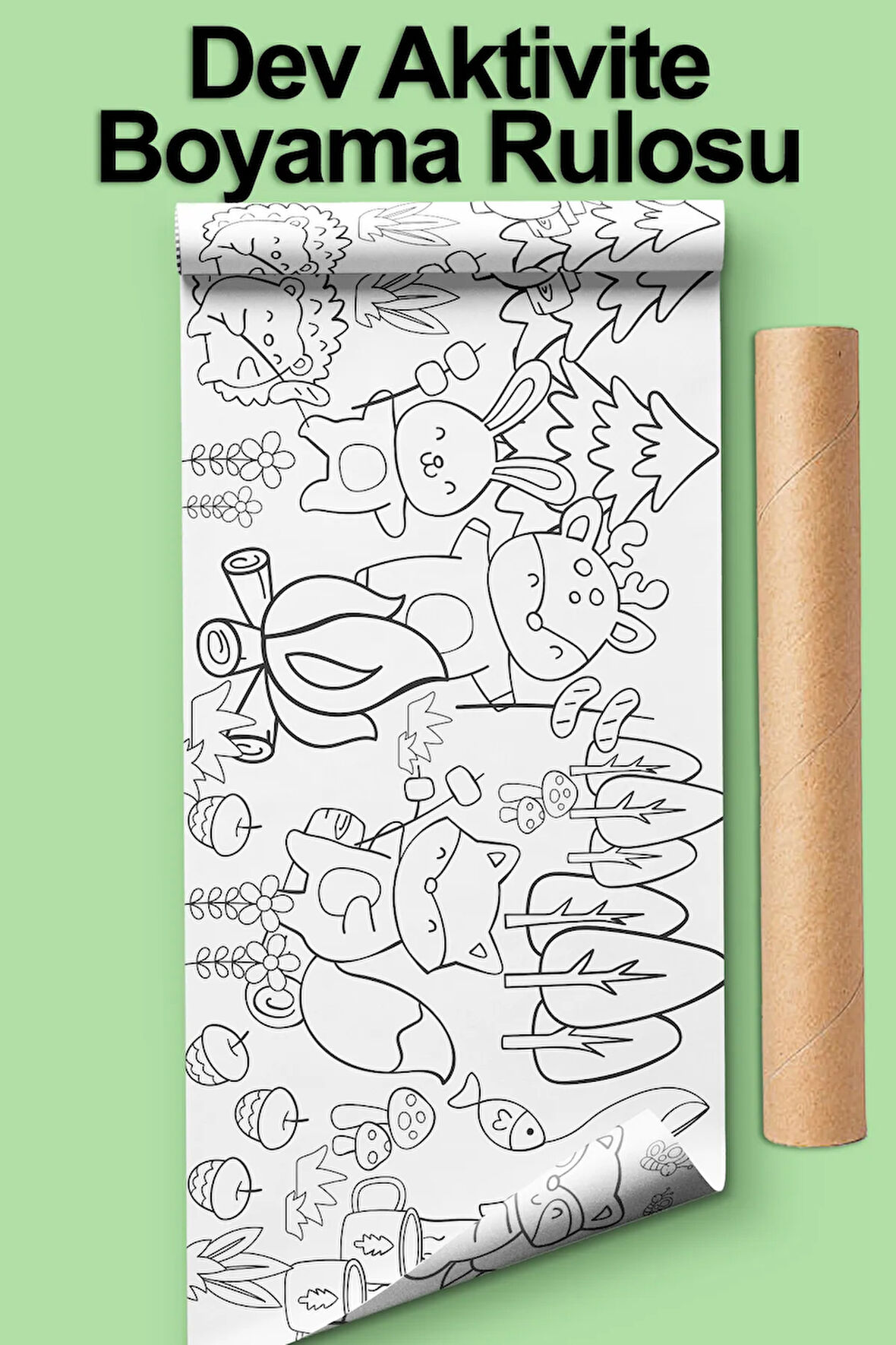 Kamp Temalı Bebek, Kreş ve Çocuk Aktivite ve Boyama Rulosu - Kids Coloring Roll