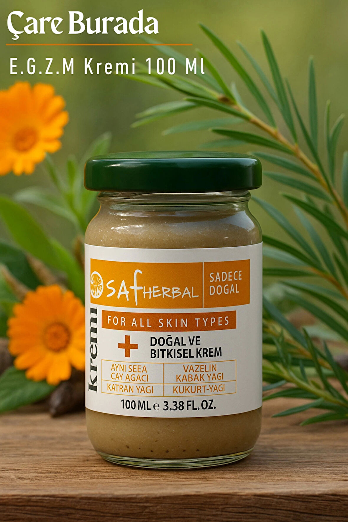 Saf Herbal - E.G.Z.M Kremi 100 Ml (Aynı sefa & Kükürt Yağı & Katran Yağı & Kabak Yağı)