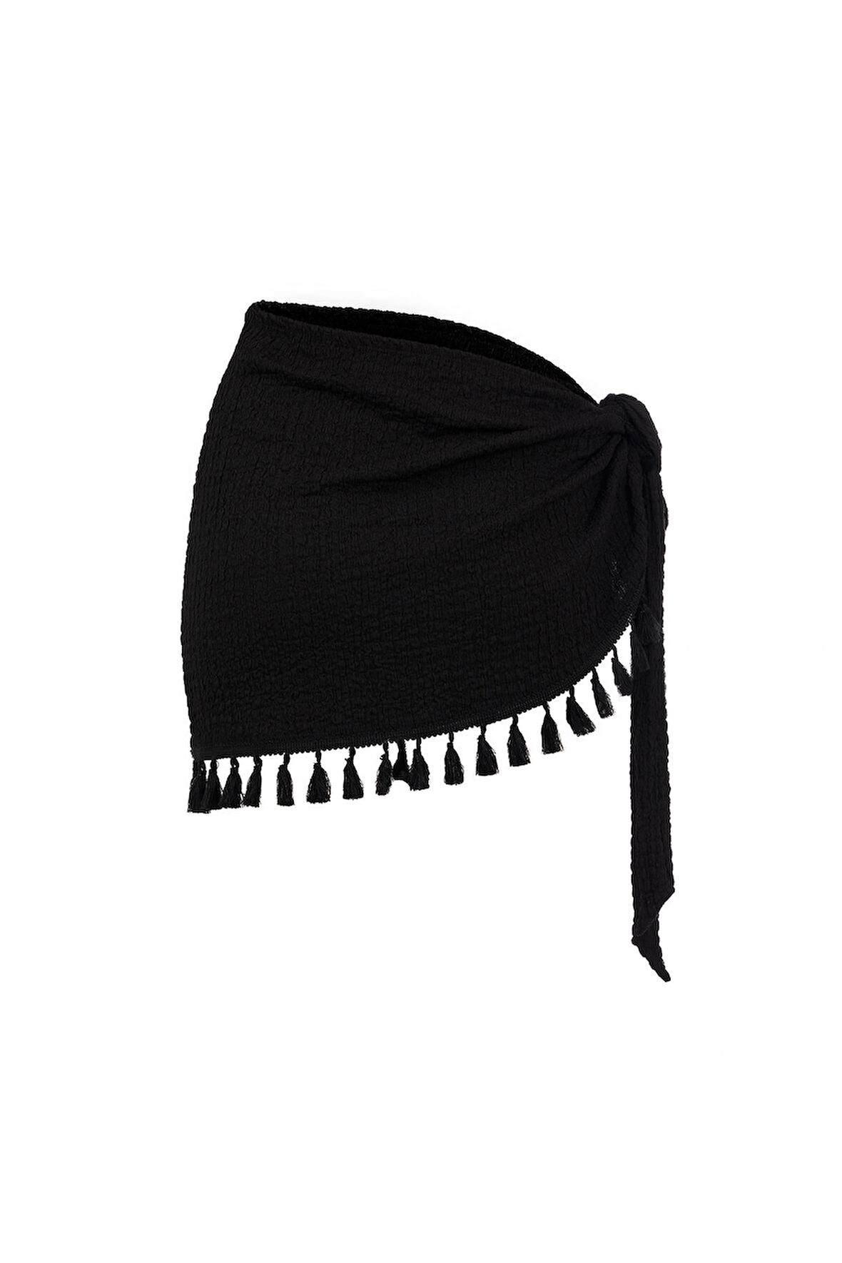 Pareo Siyah Püsküllü Plaj Giyim