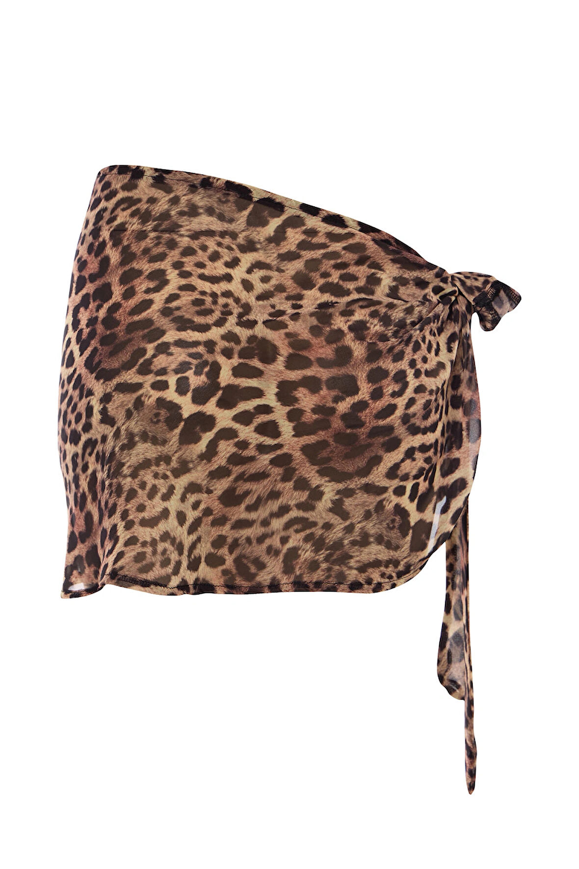 Kadın Leopar Desenli Şifon Pareo