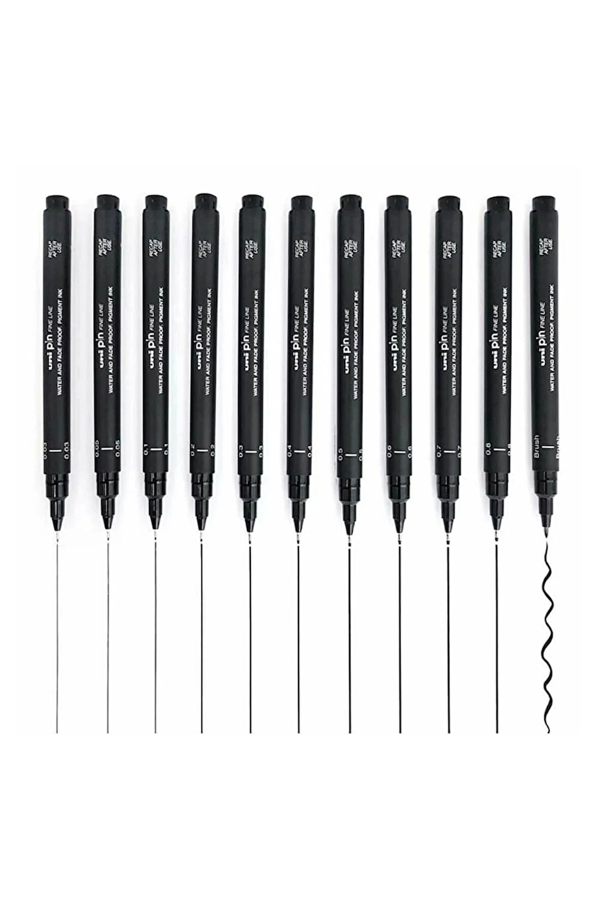 uni ball pin 0,03-0.1-0.3 Teknik Çizim Kalemi Siyah